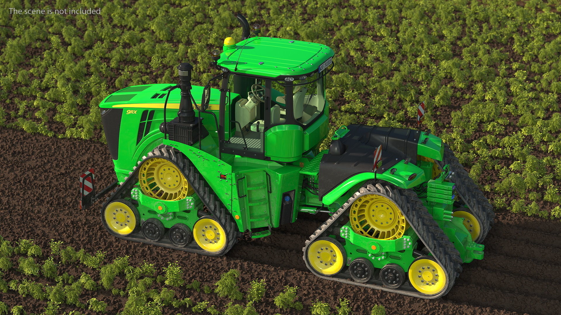 John Deere Four Track 9RX Series Tractor Dirty 3D model_4