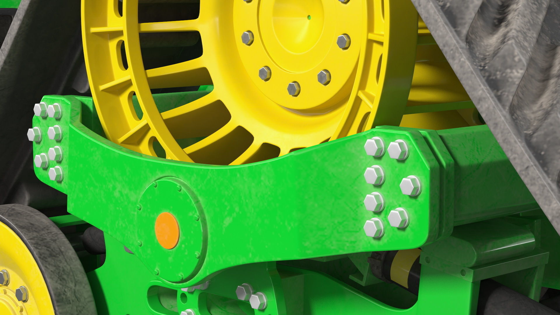 John Deere Four Track 9RX Series Tractor Dirty 3D model_19