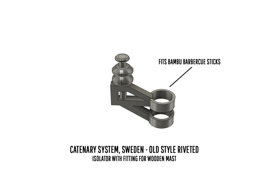 CAT-0001 Catenary set Swedish Old Rivet H0-scale 20 items 3D print model_9