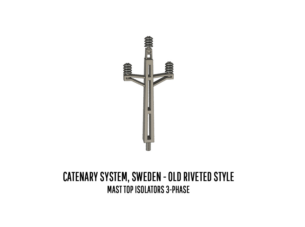 CAT-0001 Catenary set Swedish Old Rivet H0-scale 20 items 3D print model_15
