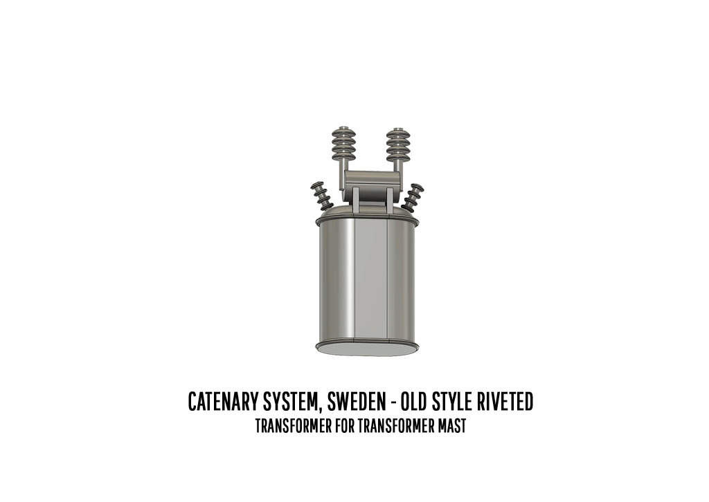 CAT-0001 Catenary set Swedish Old Rivet H0-scale 20 items 3D print model_6