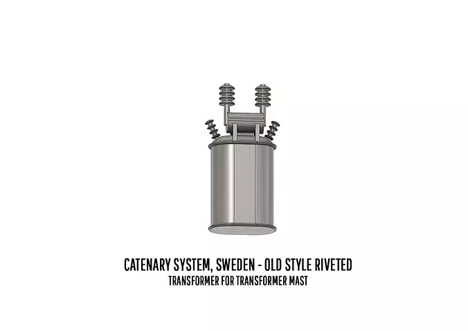 CAT-0001 Catenary set Swedish Old Rivet H0-scale 20 items 3D print model 6