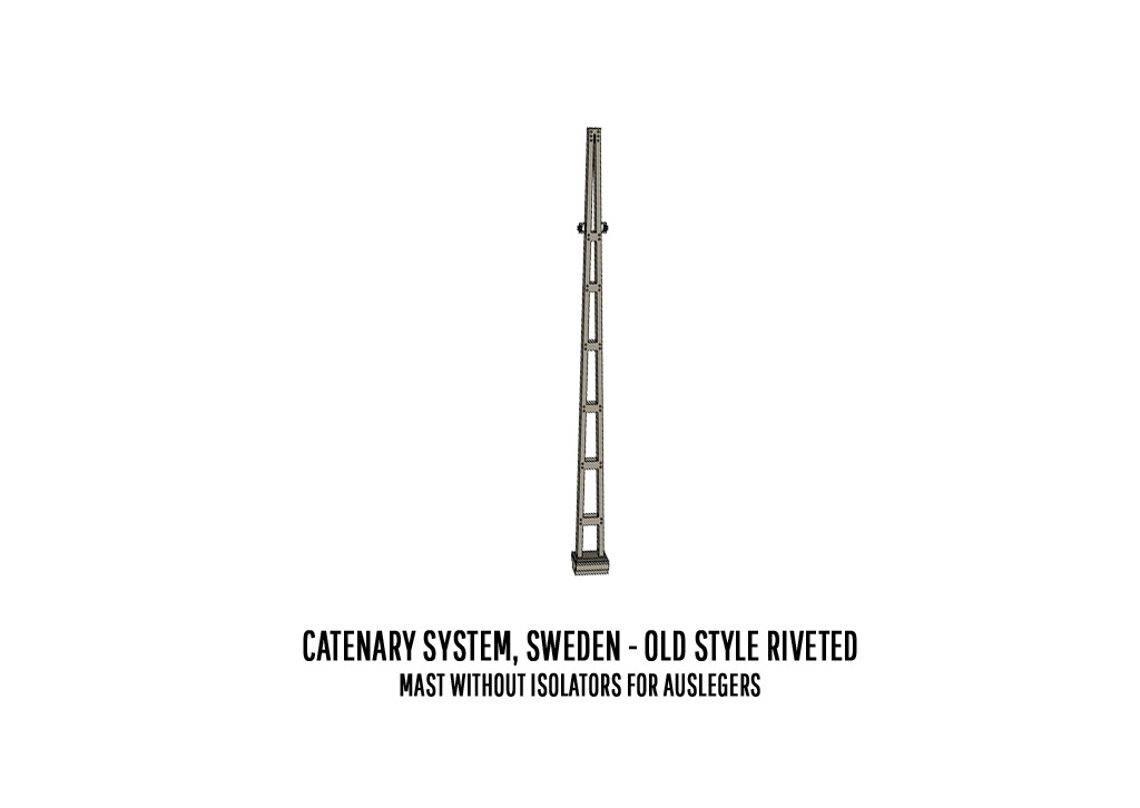 CAT-0001 Catenary set Swedish Old Rivet H0-scale 20 items 3D print model_2