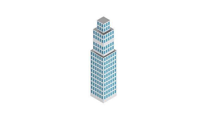3D BUILDING MODEL icon Low-poly 3D print model