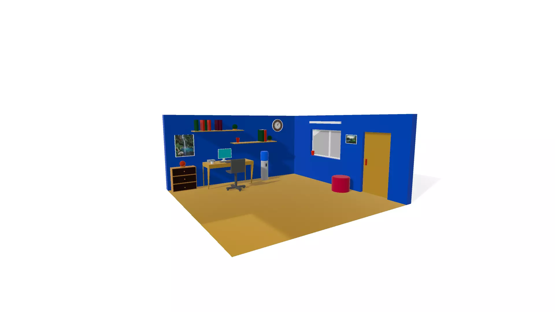 ISOMETRIC ROOM V1 Low-poly 3D model_0