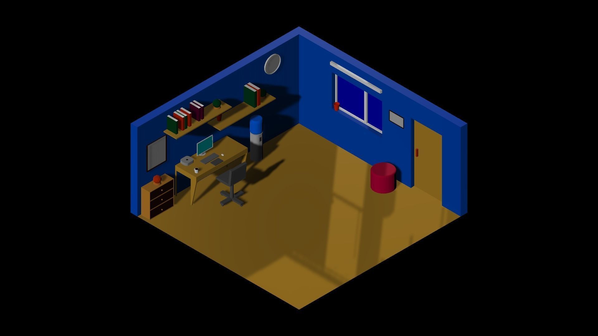 ISOMETRIC ROOM V1 Low-poly 3D model_3