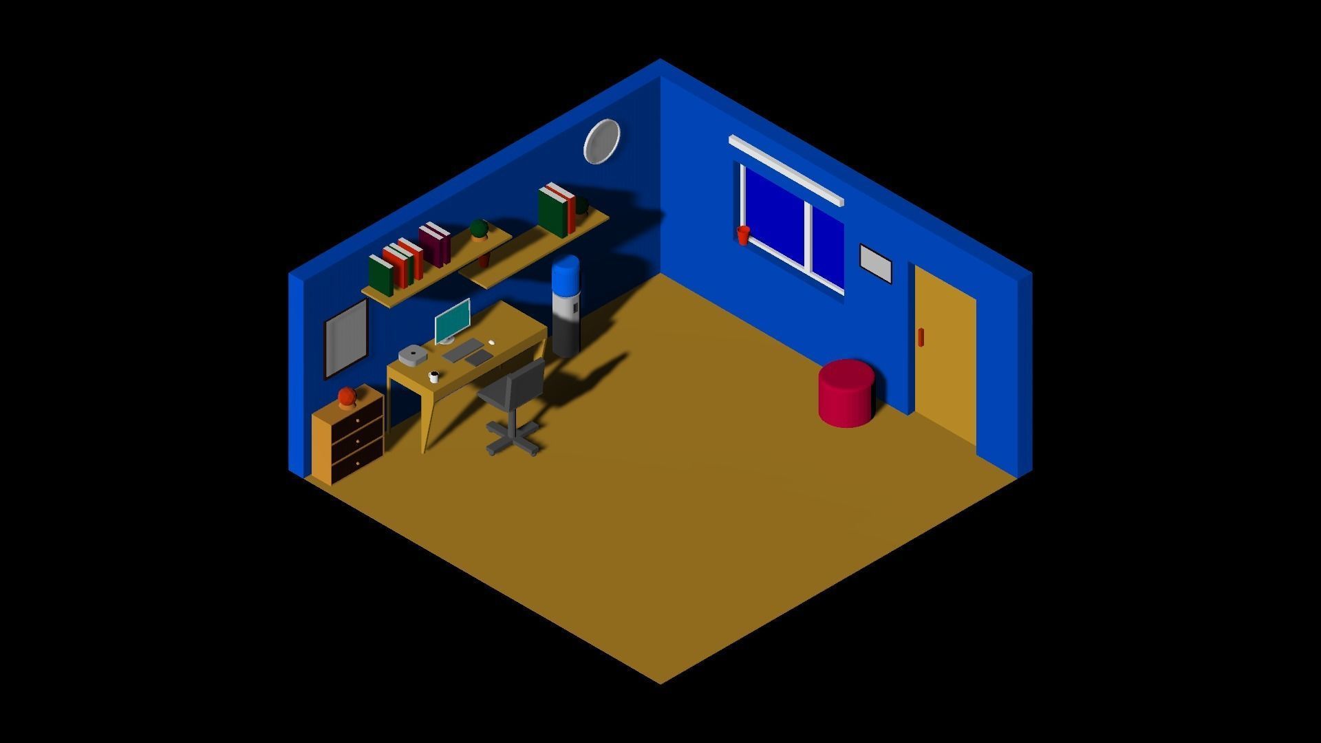 ISOMETRIC ROOM V1 Low-poly 3D model_4