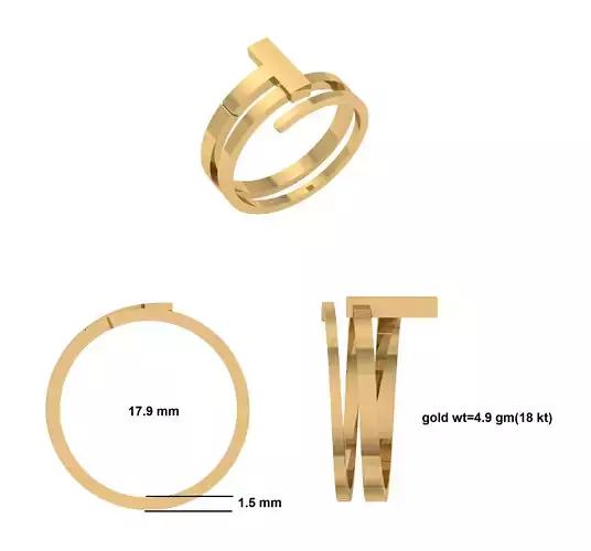 Fashion ring STL file 3D CAD model