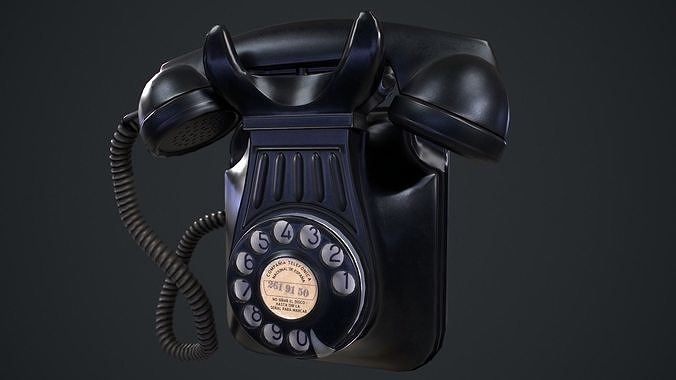 Old Dial Telephone Low-poly 3D model