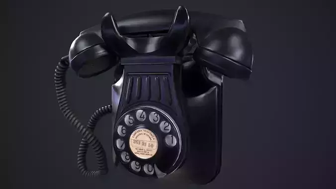 Old Dial Telephone Low-poly 3D model