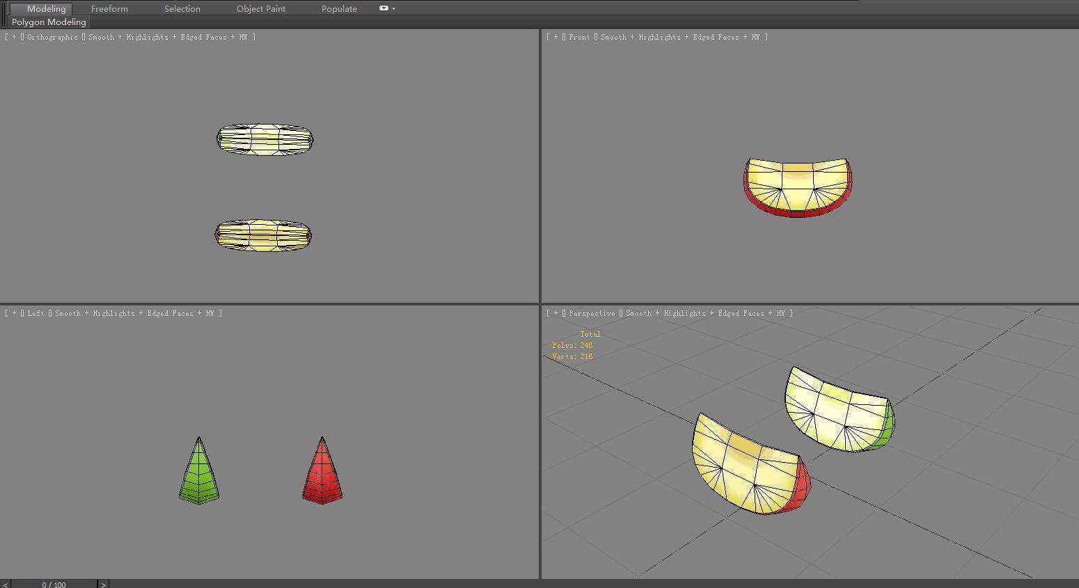 Cartoon apple slice Low-poly 3D model_4