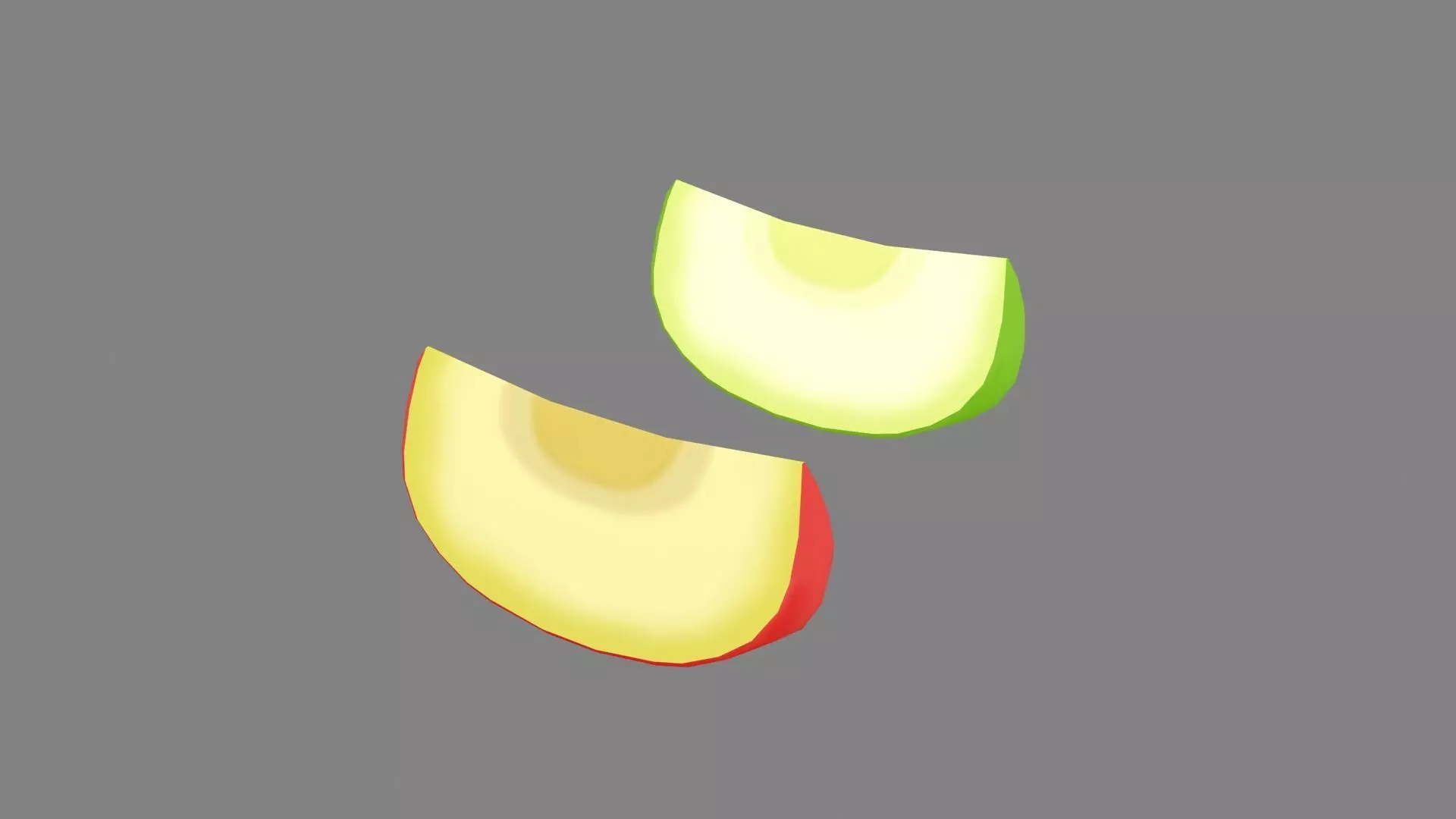 Cartoon apple slice Low-poly 3D model_0