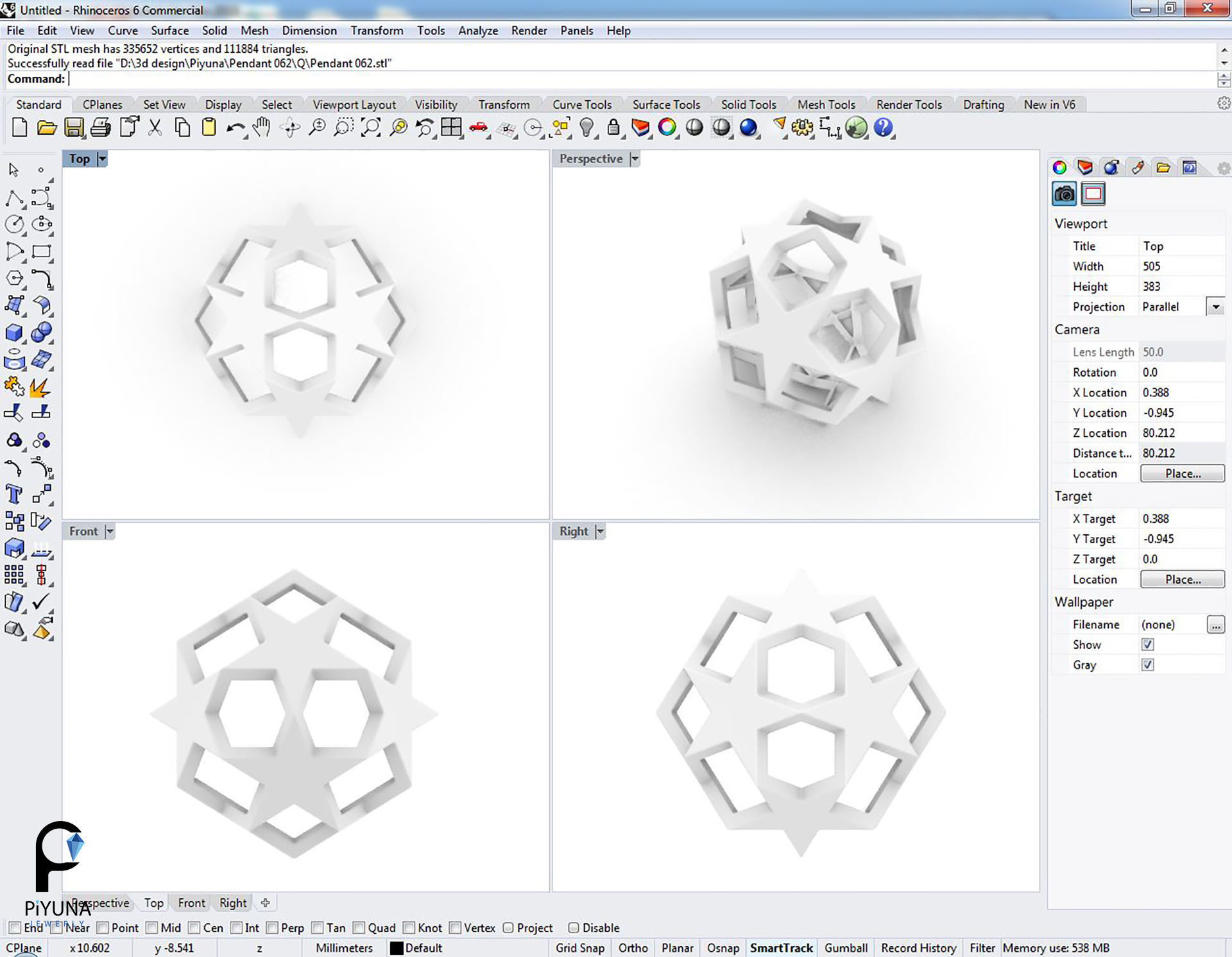 Pendant 062 3D print model_4