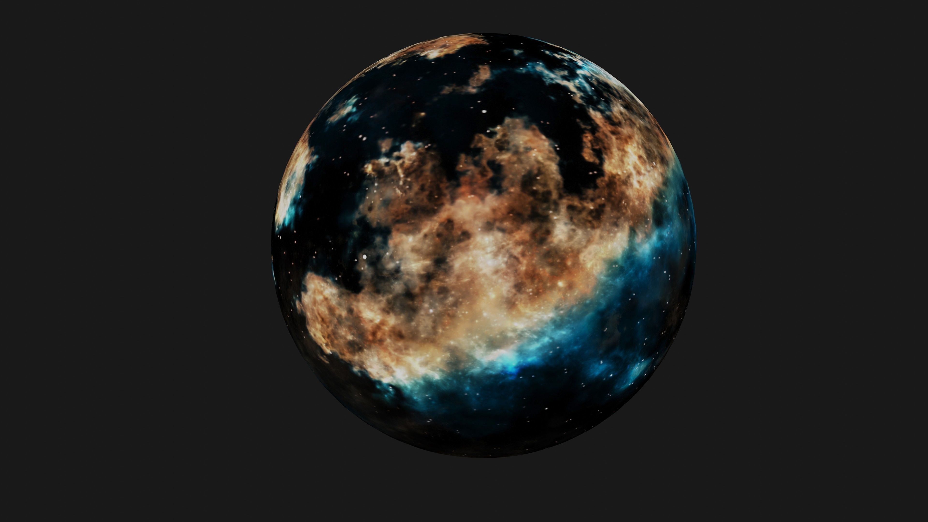 HDRI Panoramic Sky - VR 360 starfield - hard warm nebula 017 Low-poly 3D model_17