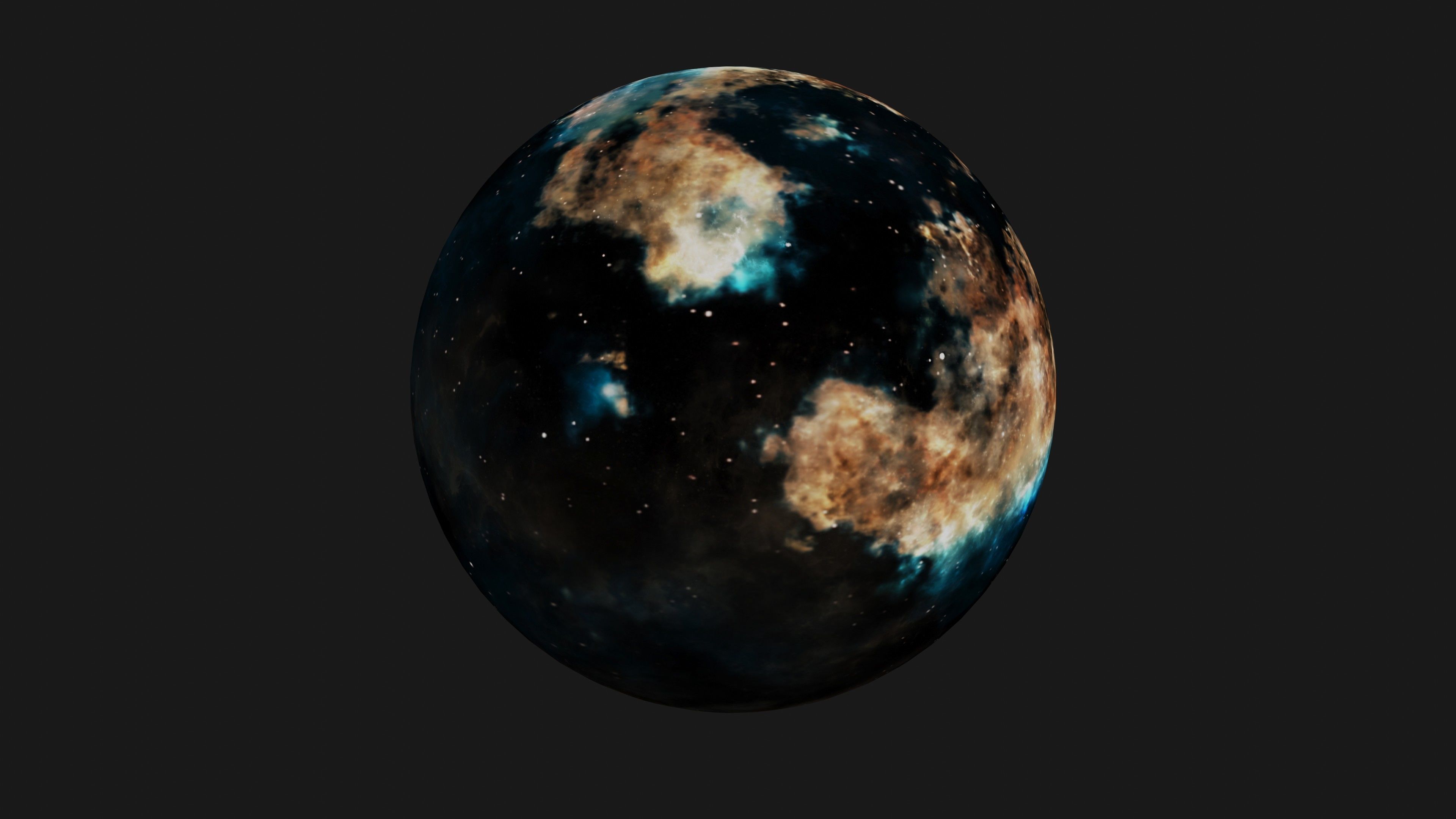 HDRI Panoramic Sky - VR 360 starfield - hard warm nebula 017 Low-poly 3D model_18