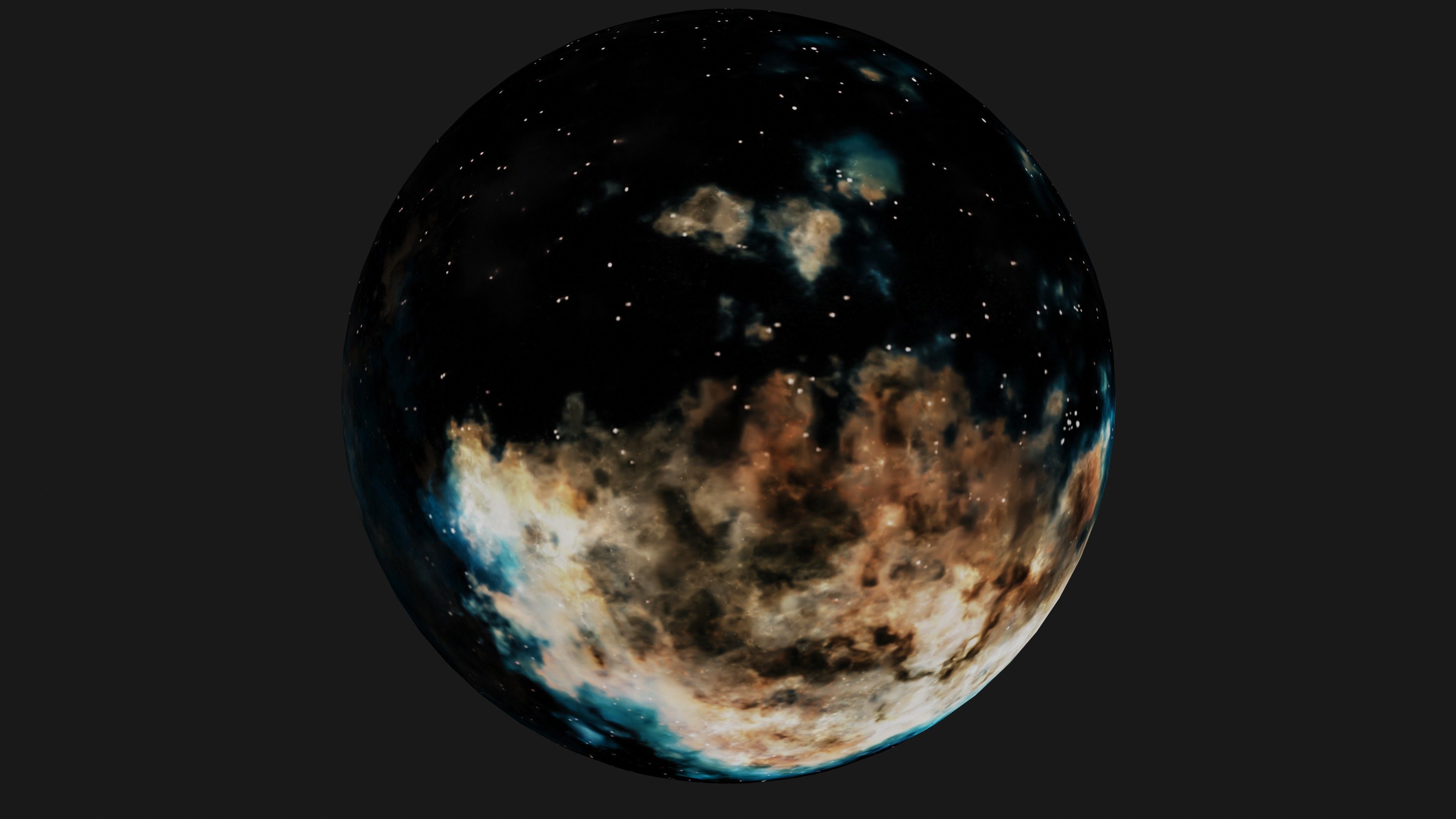 HDRI Panoramic Sky - VR 360 starfield - hard warm nebula 017 Low-poly 3D model_21