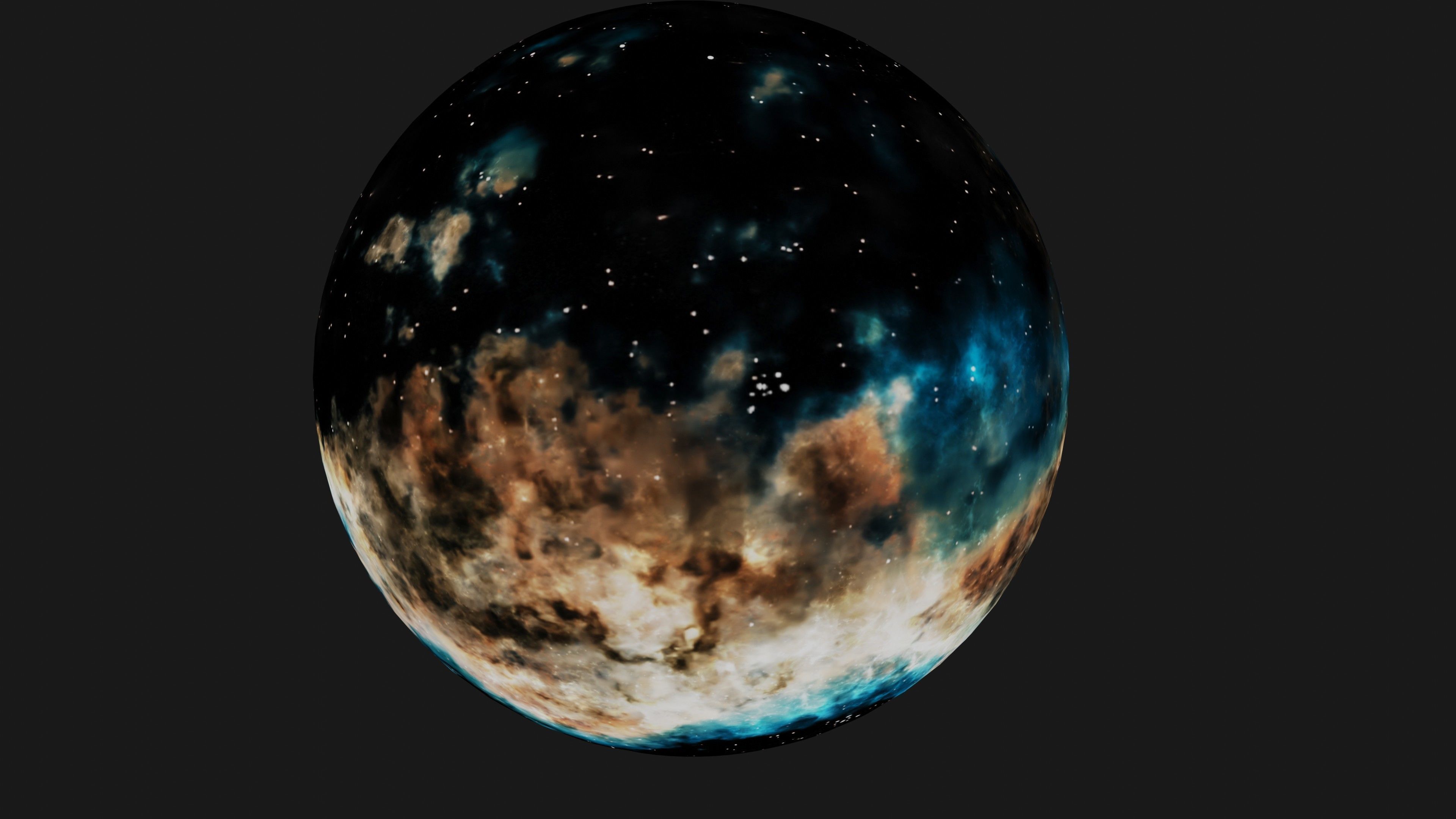 HDRI Panoramic Sky - VR 360 starfield - hard warm nebula 017 Low-poly 3D model_2