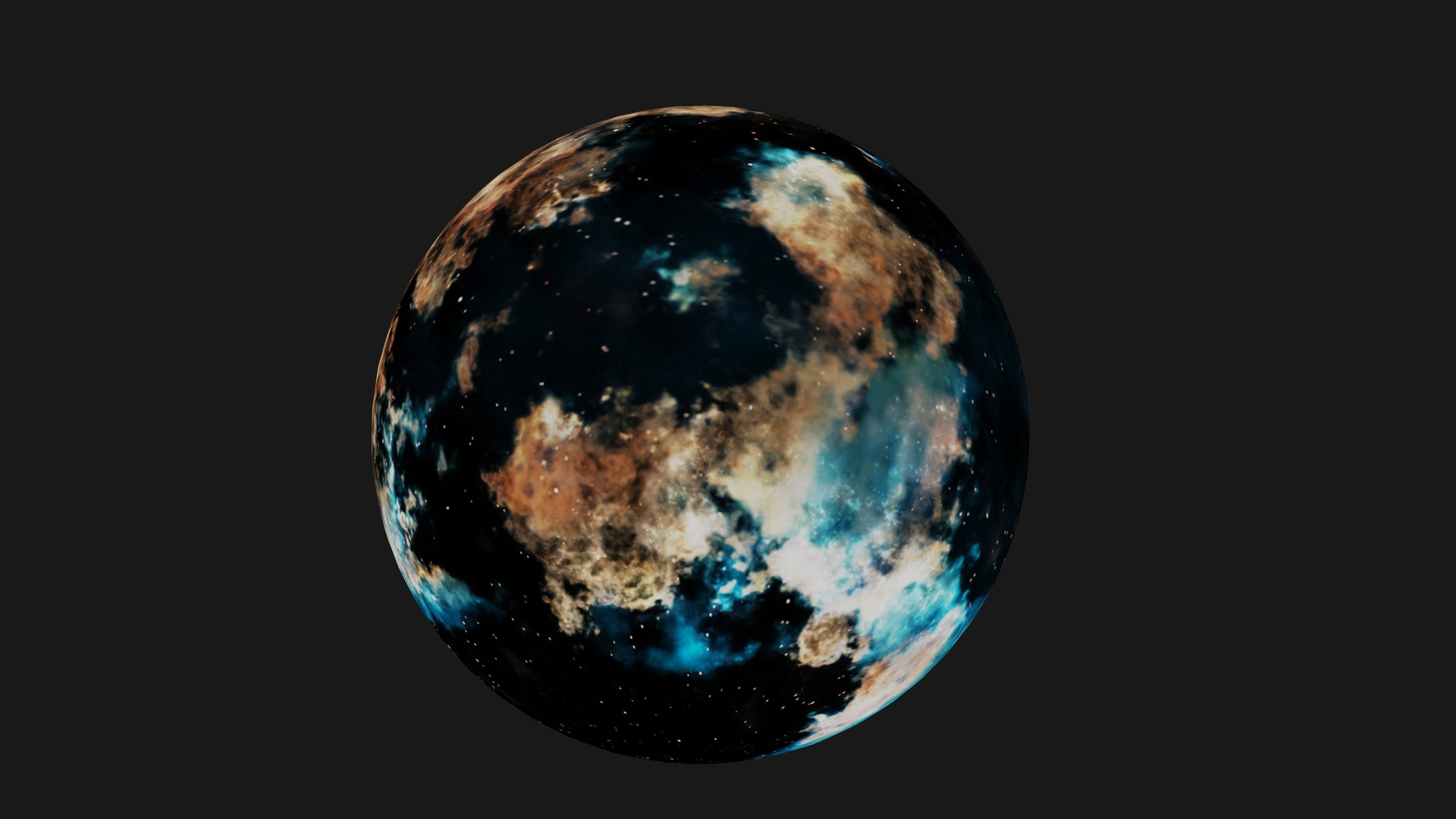 HDRI Panoramic Sky - VR 360 starfield - hard warm nebula 017 Low-poly 3D model_12