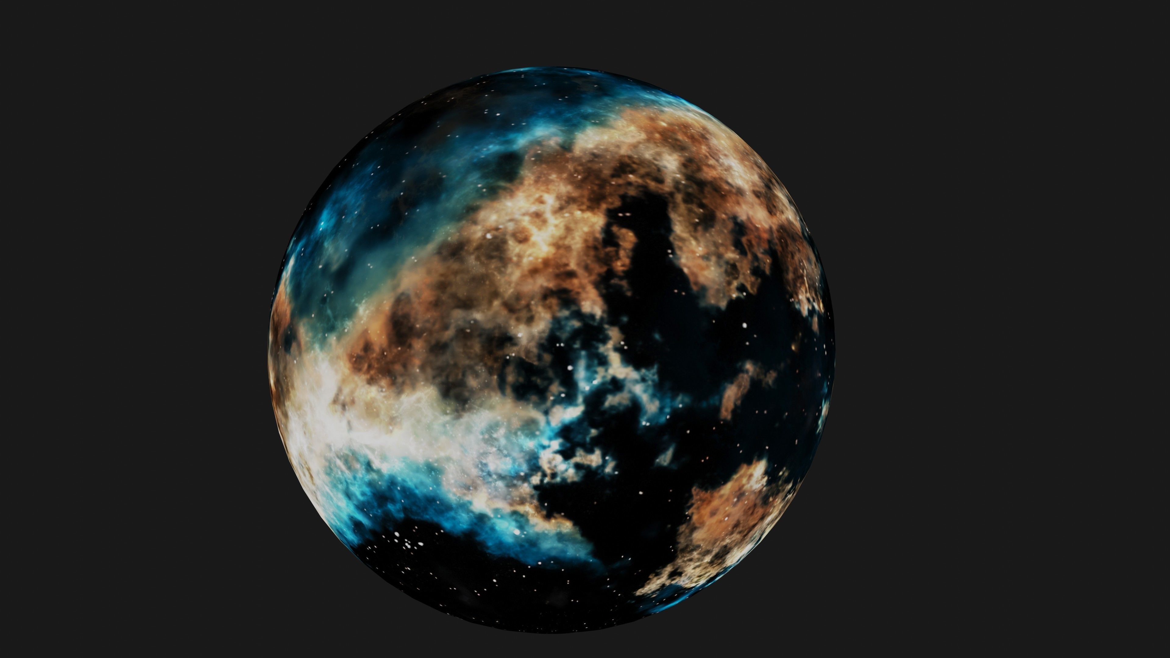 HDRI Panoramic Sky - VR 360 starfield - hard warm nebula 017 Low-poly 3D model_20