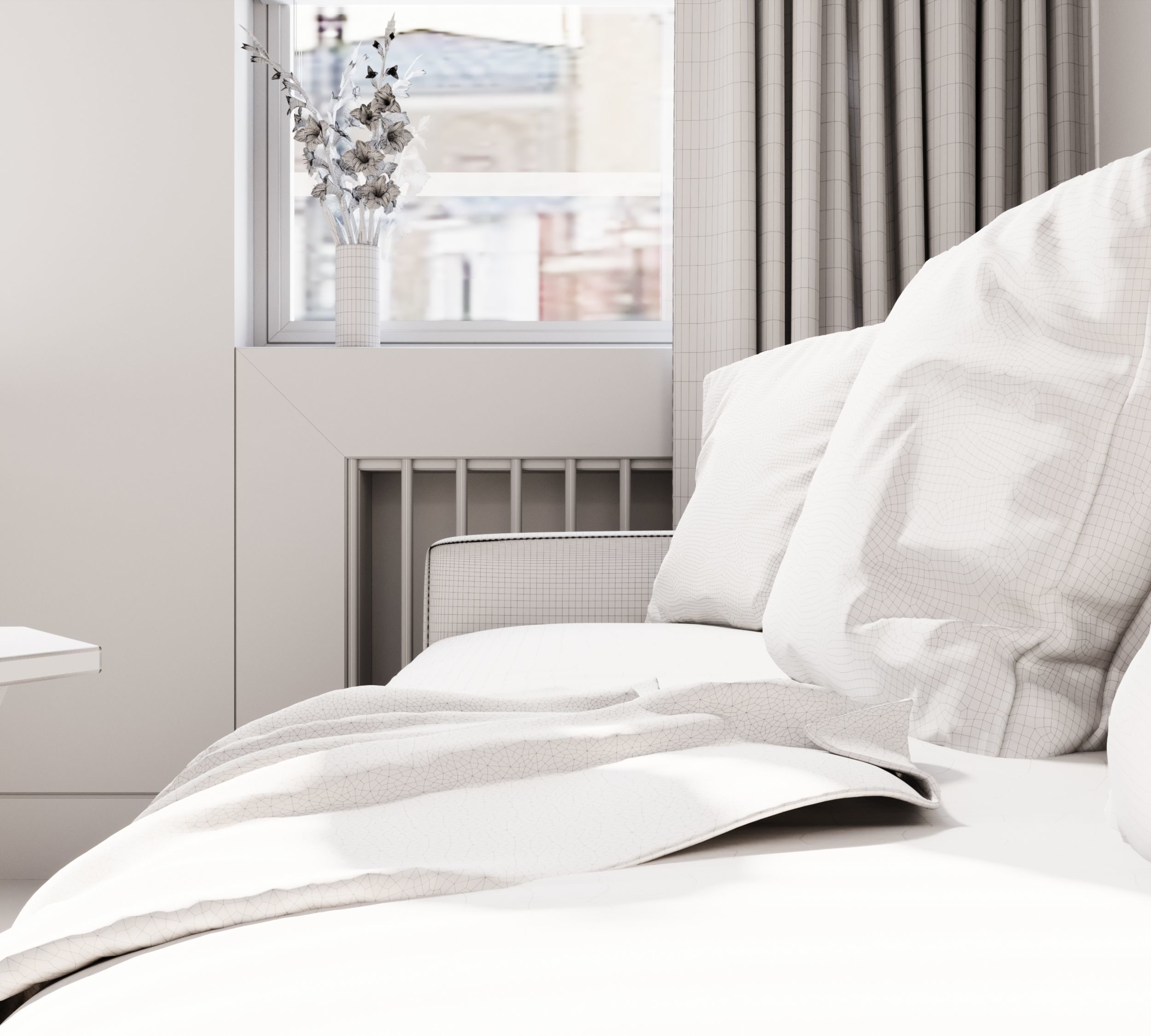 Orange and black shades in the interior 3D model_18