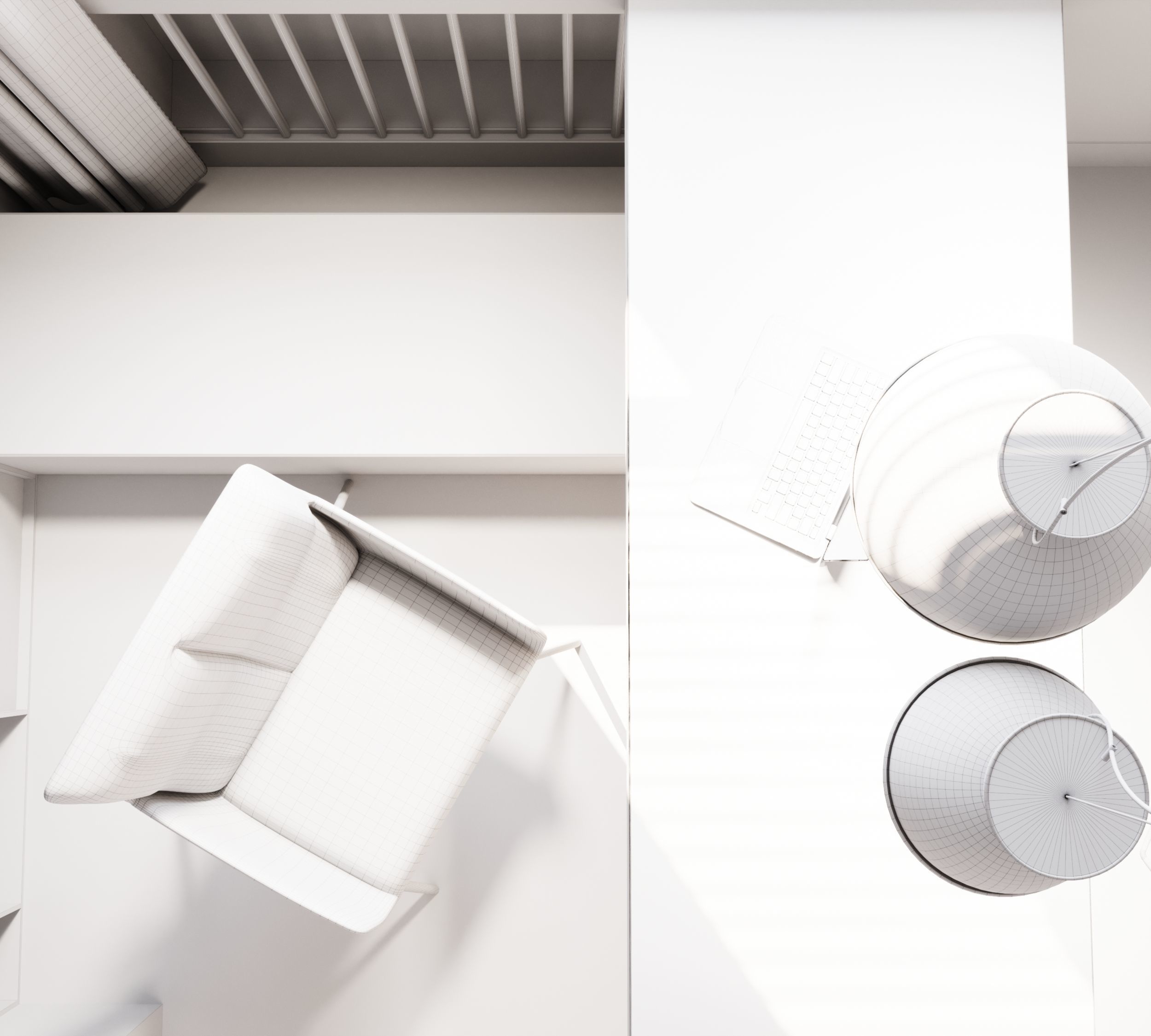 Orange and black shades in the interior 3D model_19