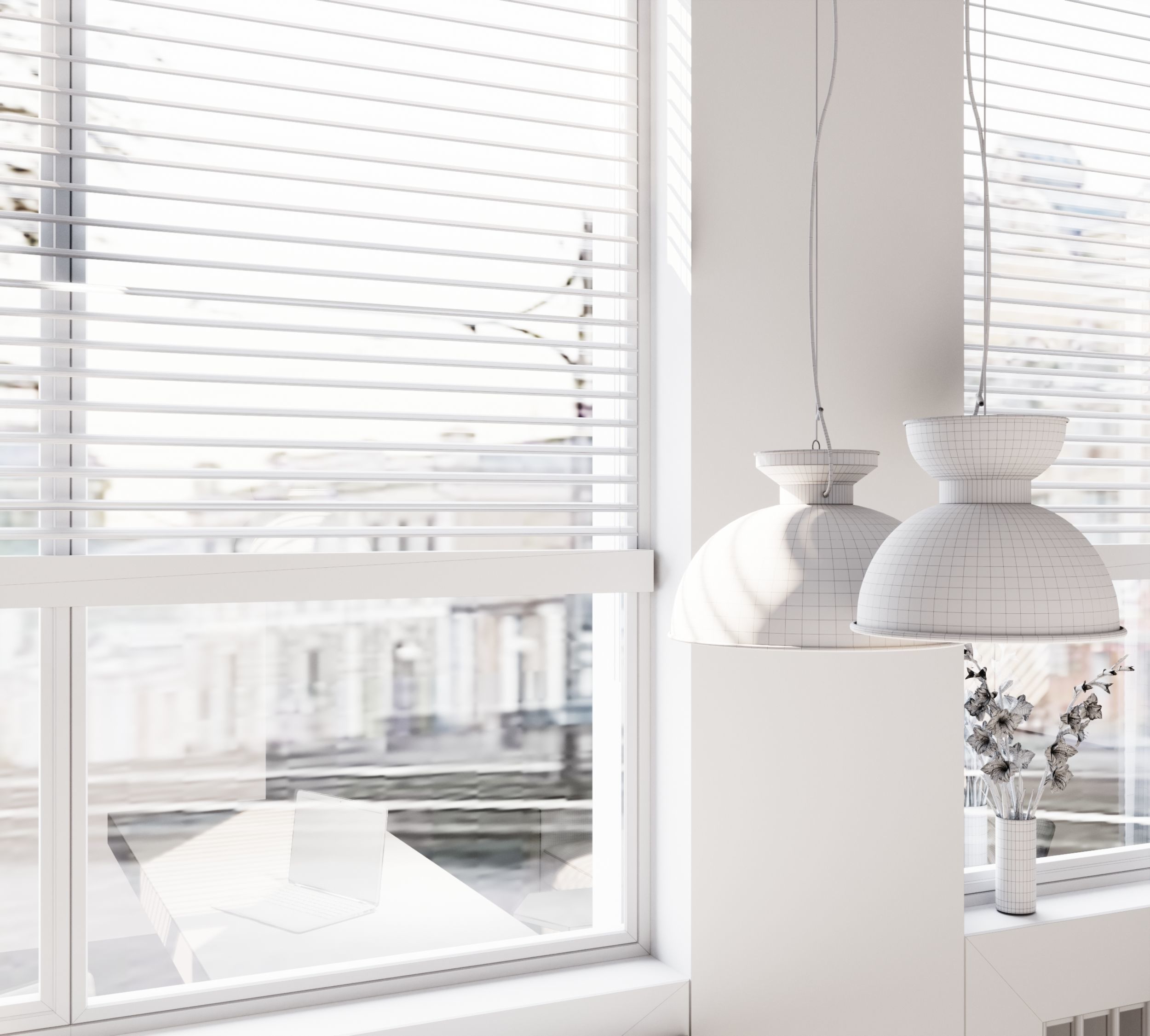 Orange and black shades in the interior 3D model_14