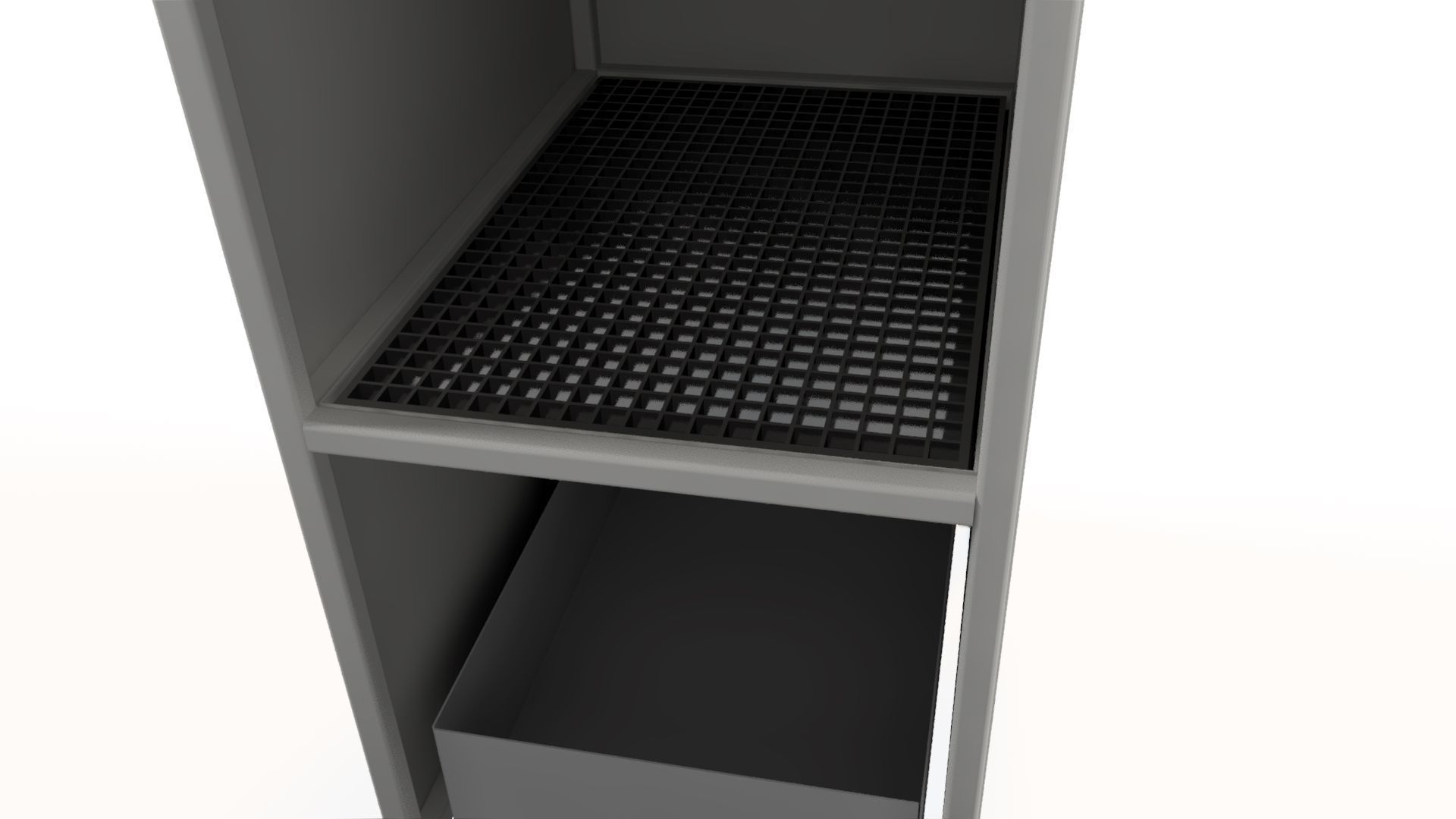 GRILLED PARTS CLEANING CABINET Low-poly 3D model_3