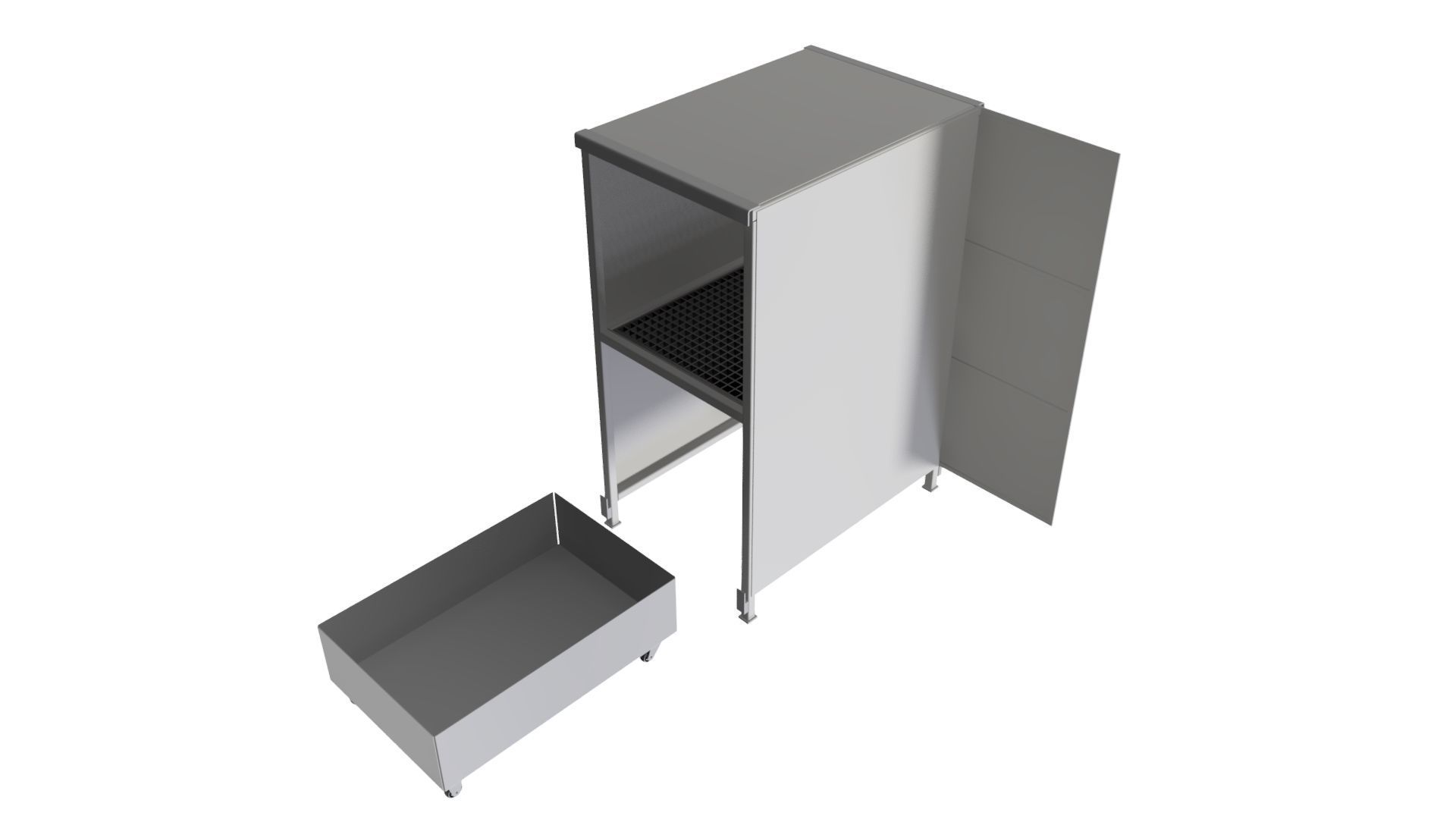 GRILLED PARTS CLEANING CABINET Low-poly 3D model_6