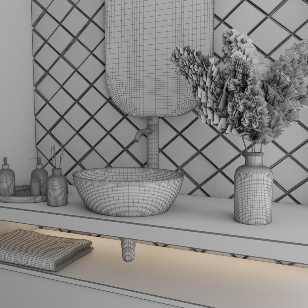 Black bathroom 3D model_9