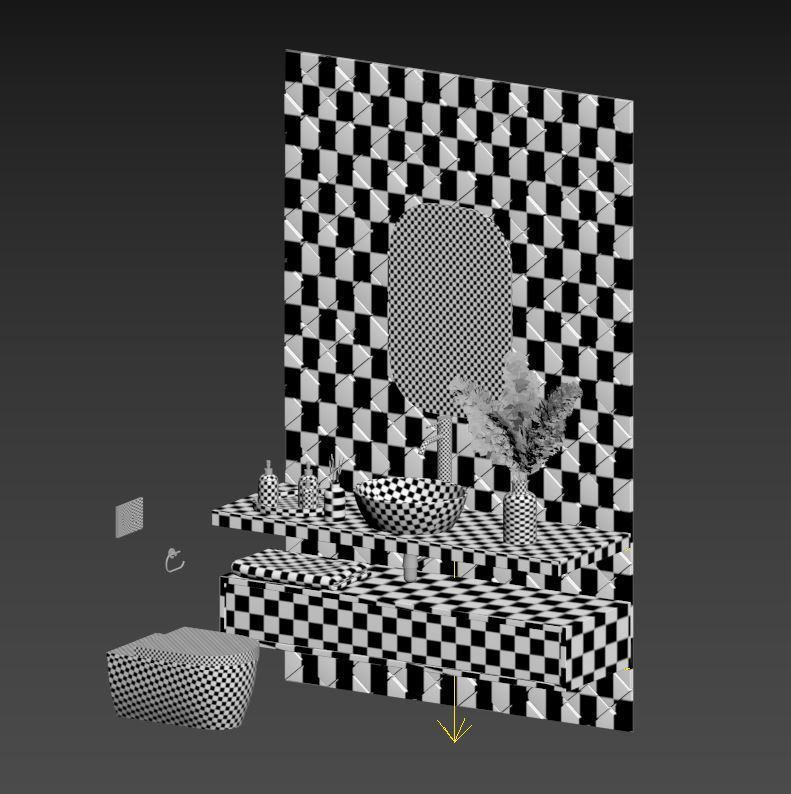 Black bathroom 3D model_6