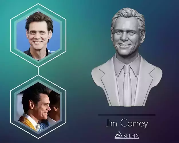 Jim Carrey bust sculpture 3D print model