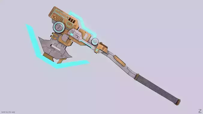 Sci fi elite axe Low-poly 3D model