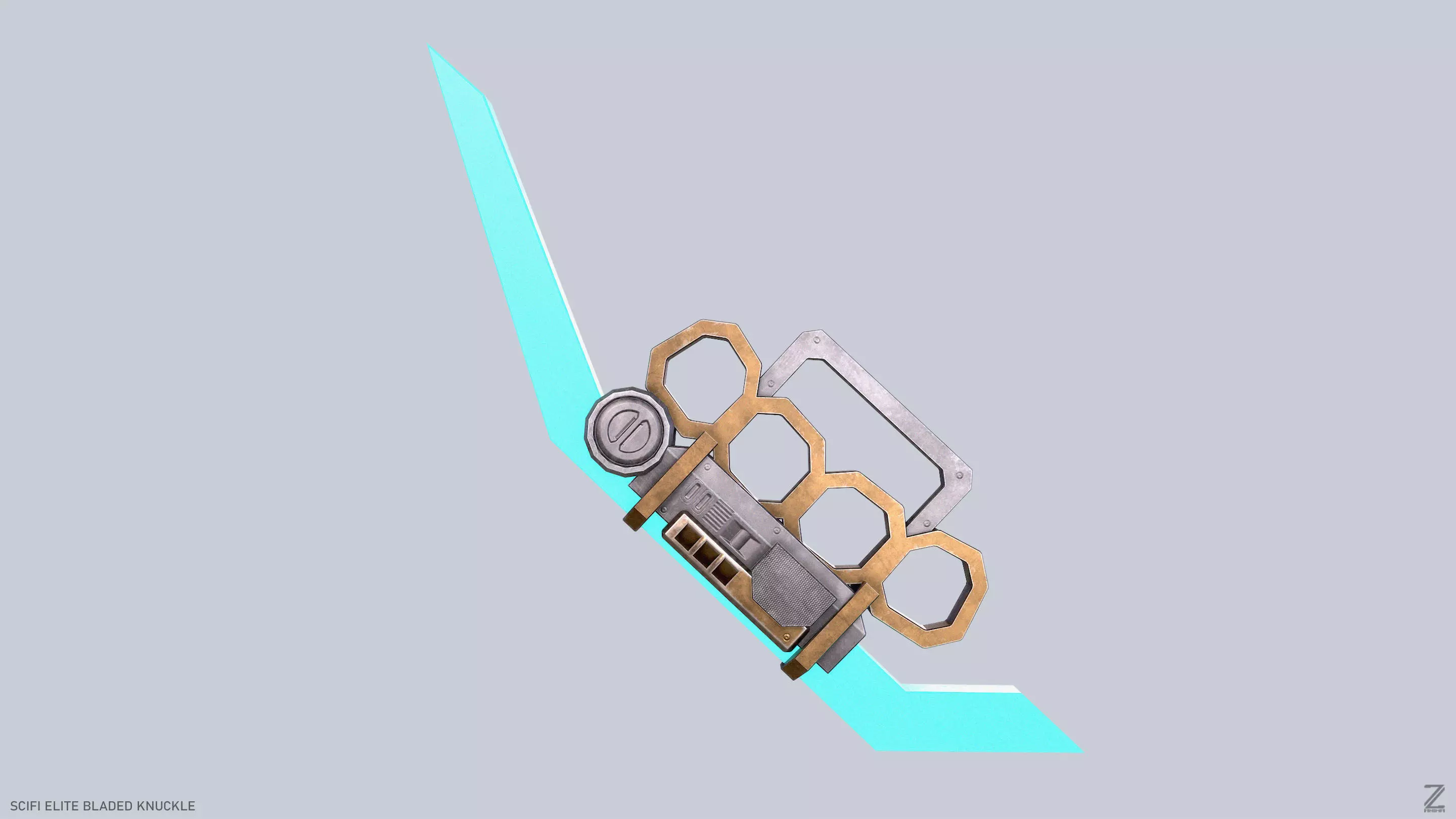 Sci fi elite bladed knuckle Low-poly 3D model_0