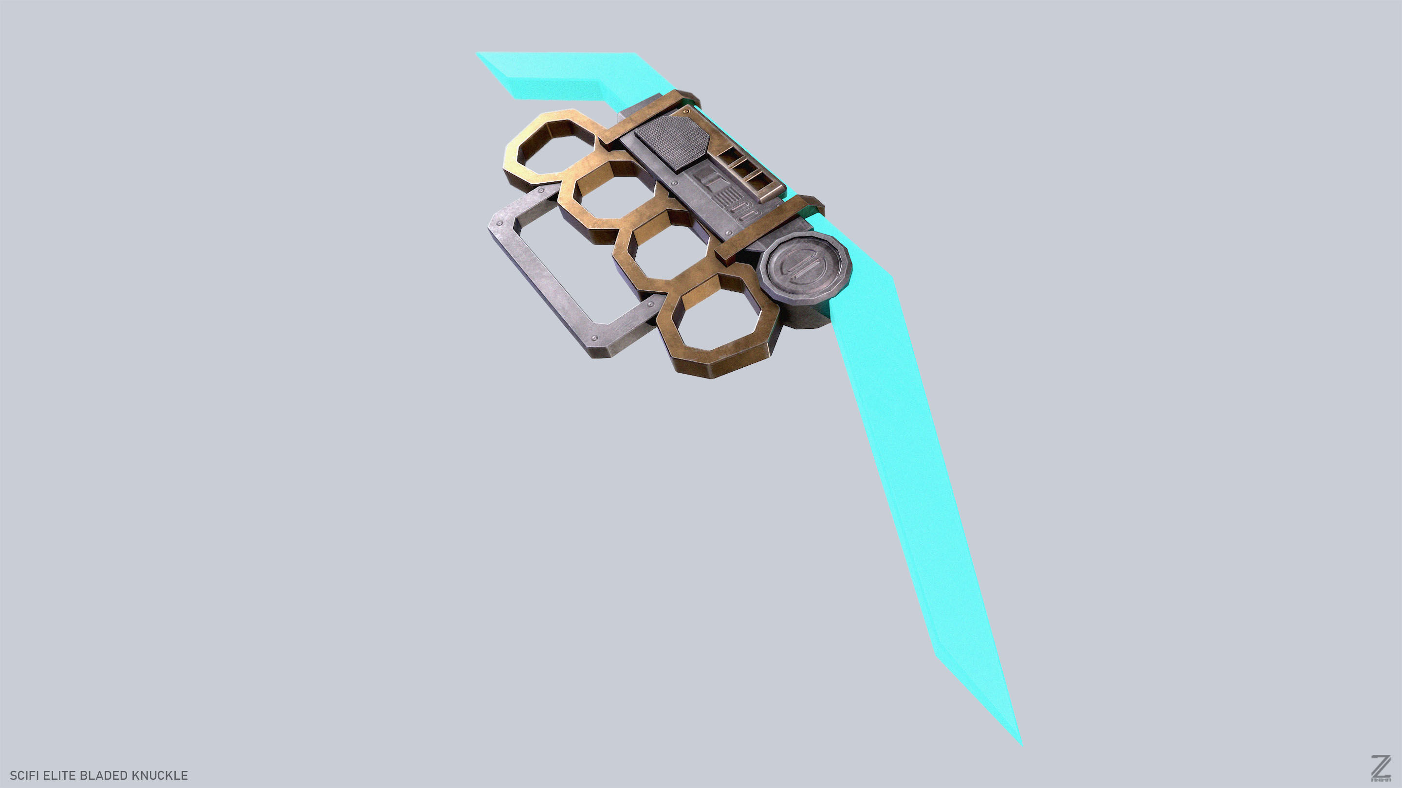 Sci fi elite bladed knuckle Low-poly 3D model_8