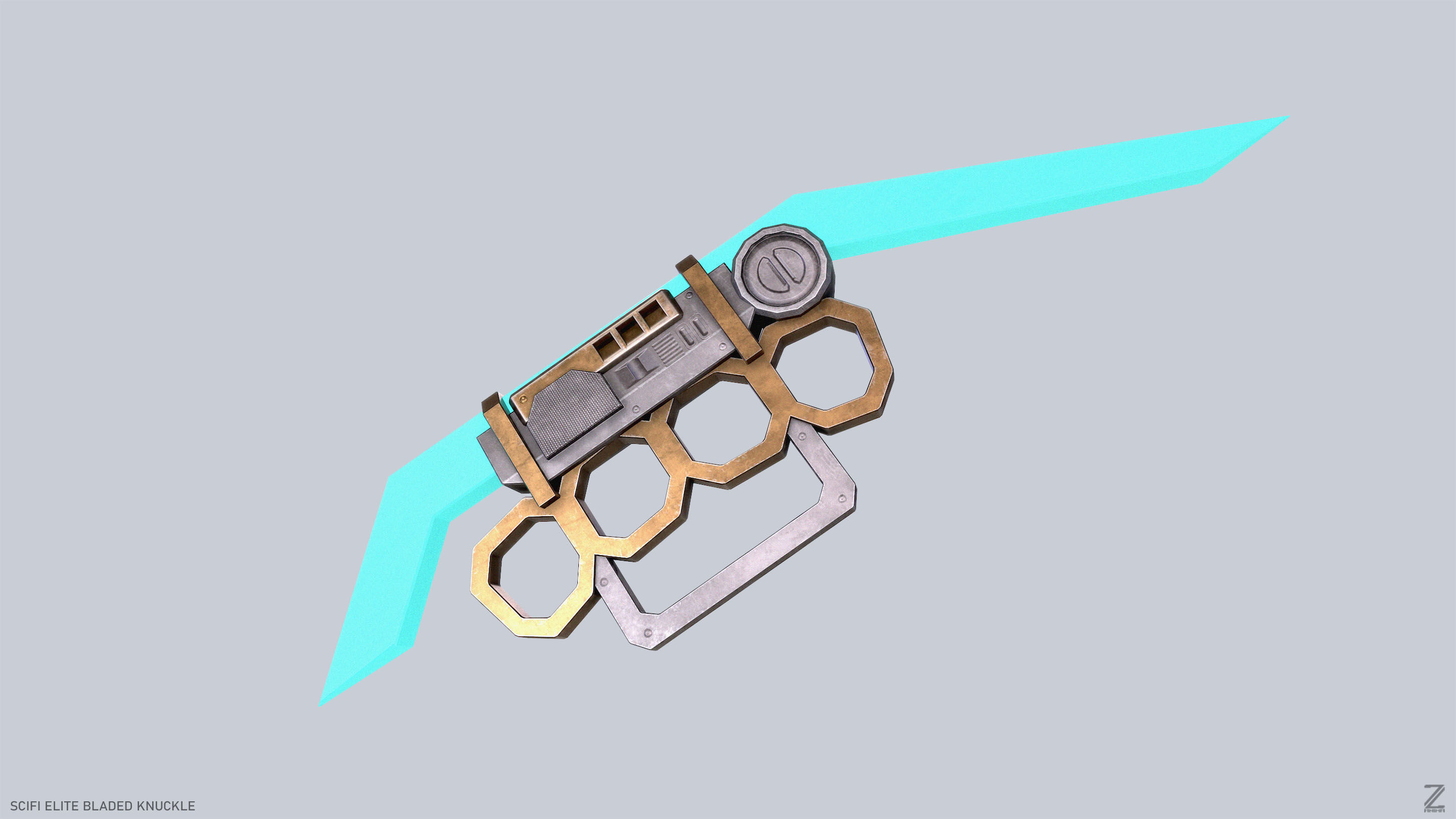 Sci fi elite bladed knuckle Low-poly 3D model_5
