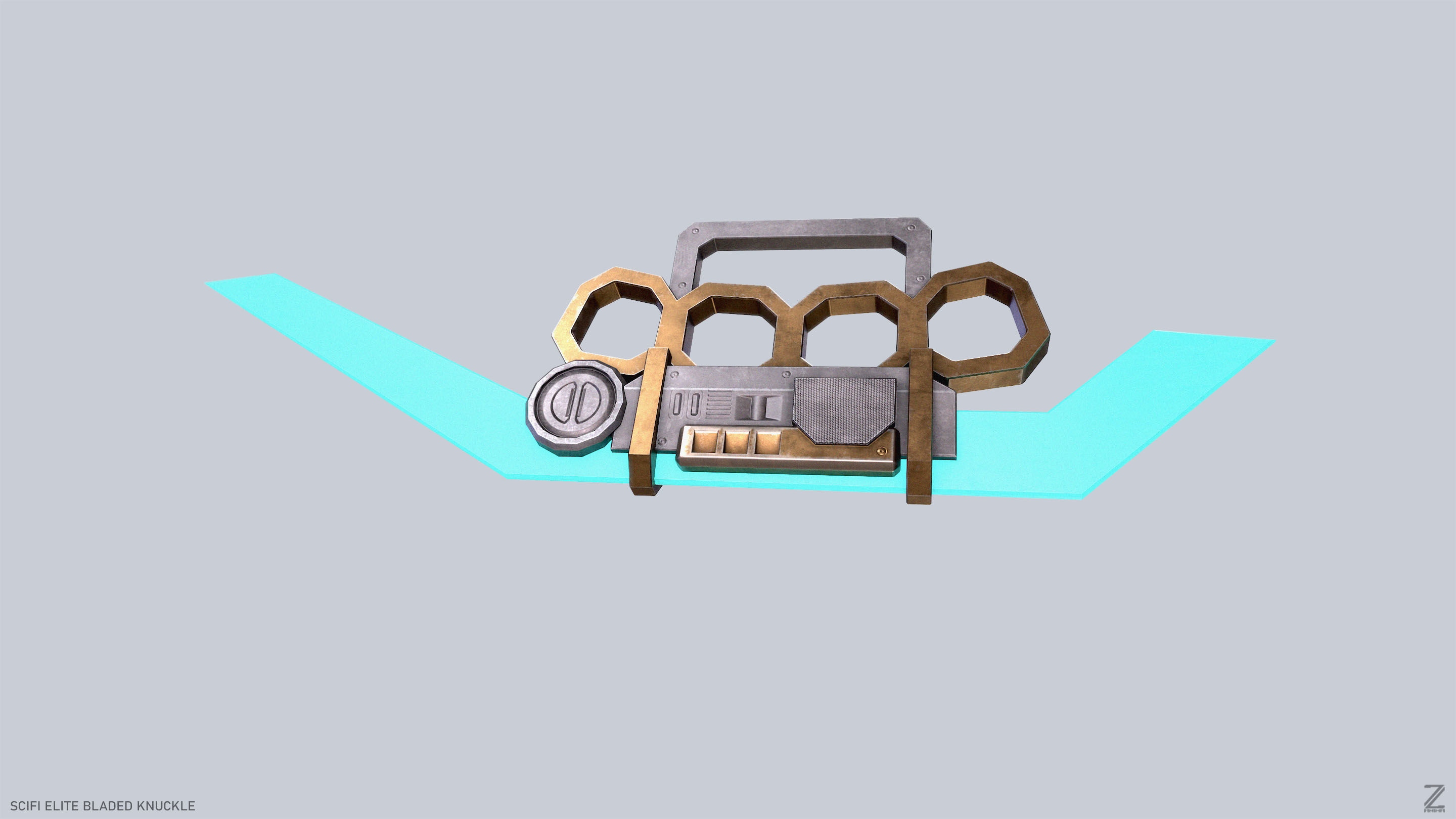Sci fi elite bladed knuckle Low-poly 3D model_7