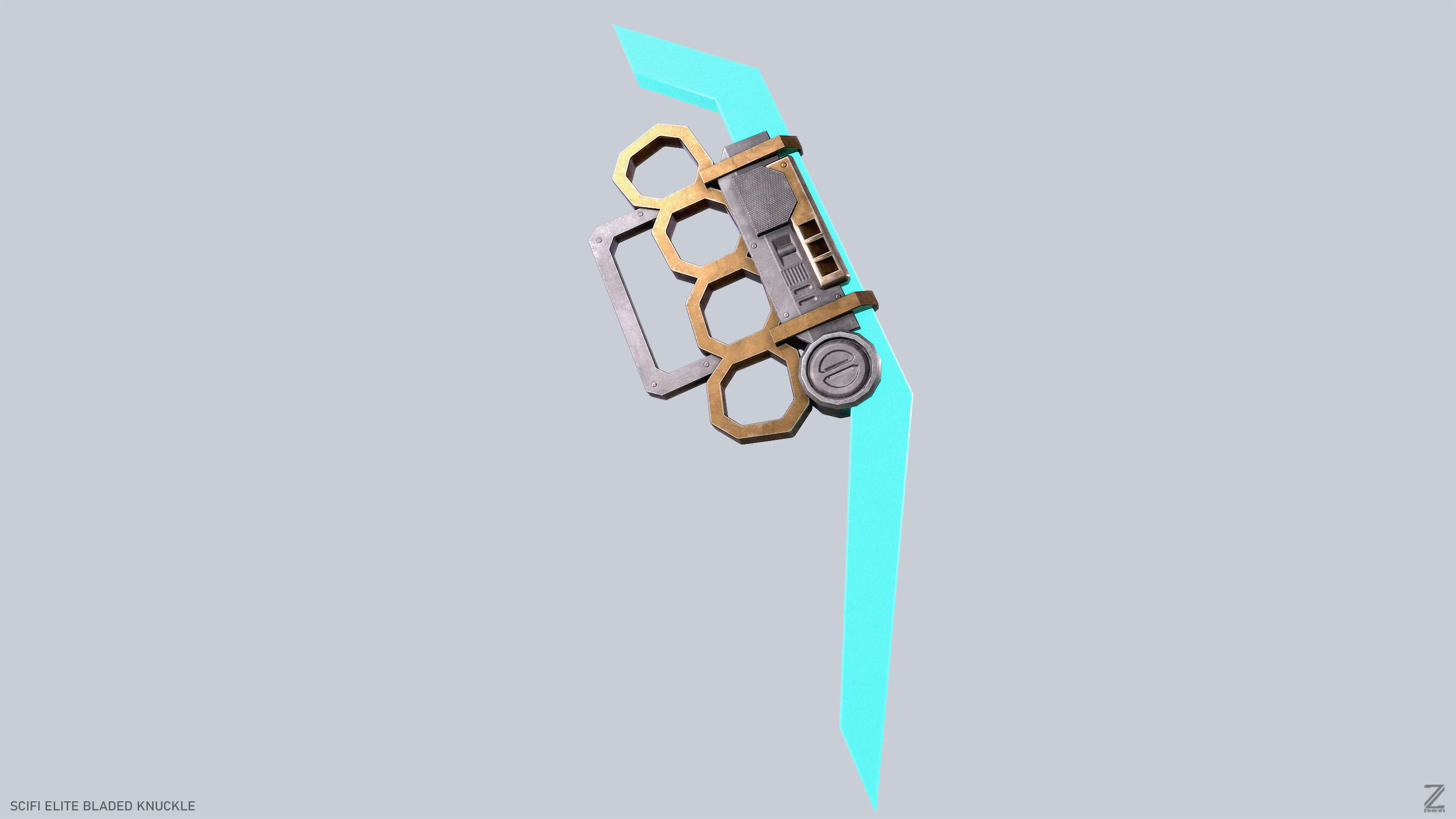 Sci fi elite bladed knuckle Low-poly 3D model_6
