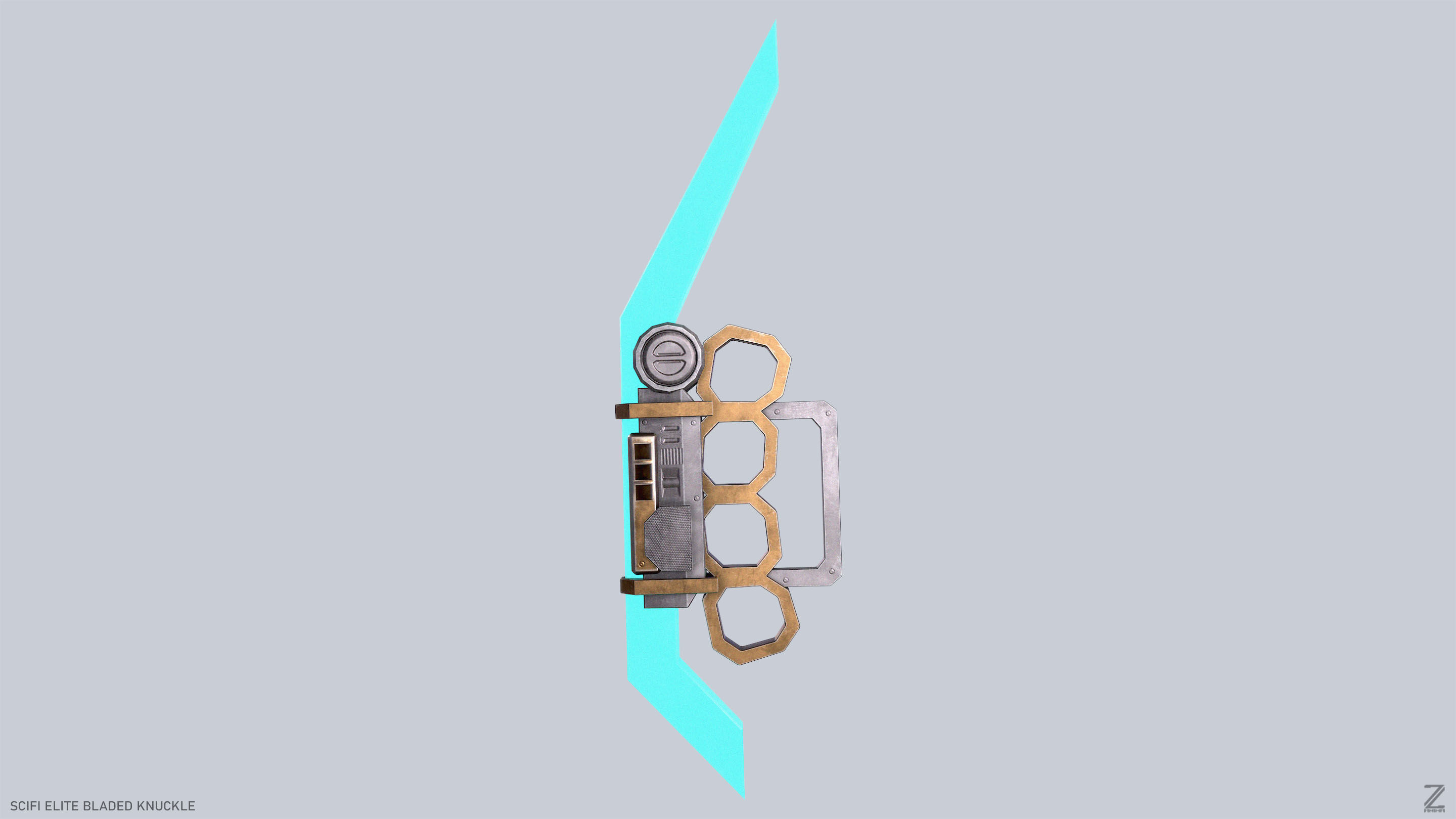 Sci fi elite bladed knuckle Low-poly 3D model_4