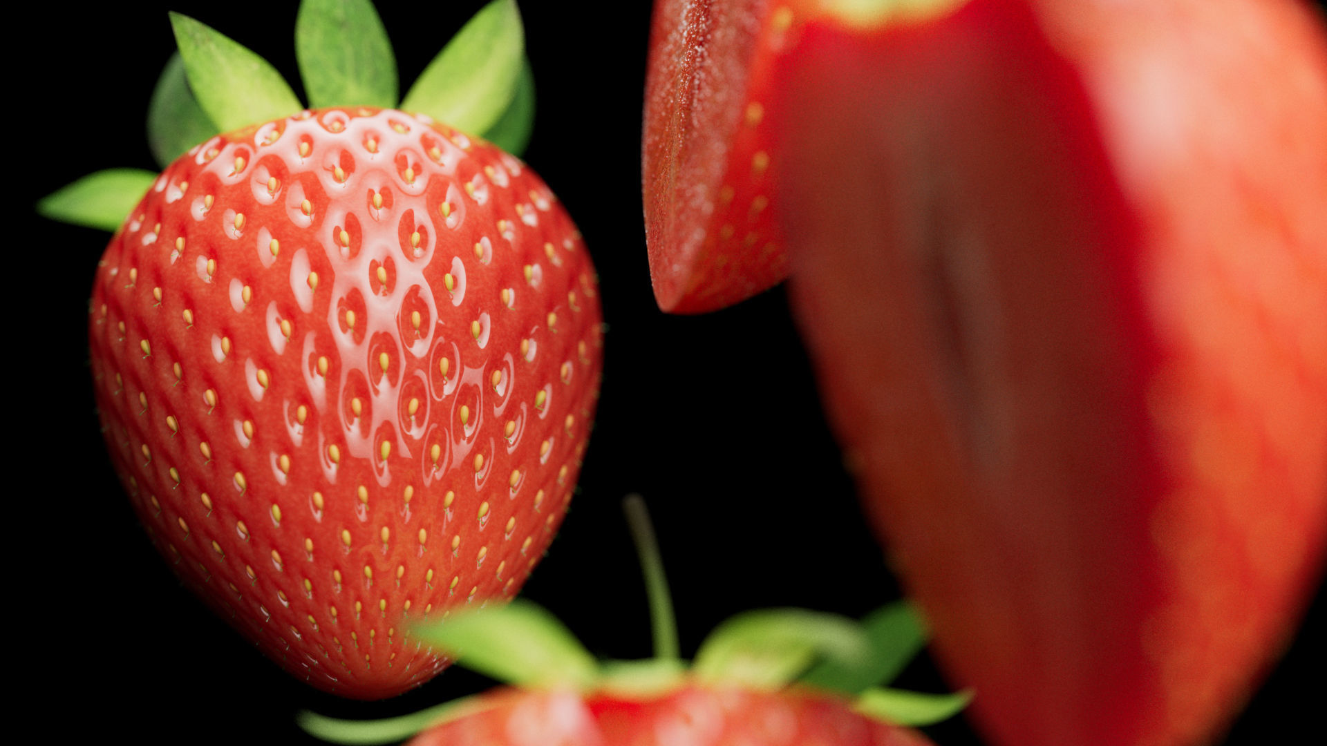 Strawberries Low-poly 3D model_8