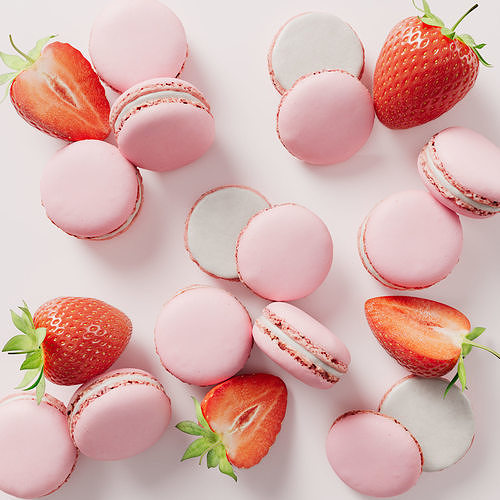 Strawberries Low-poly 3D model 6