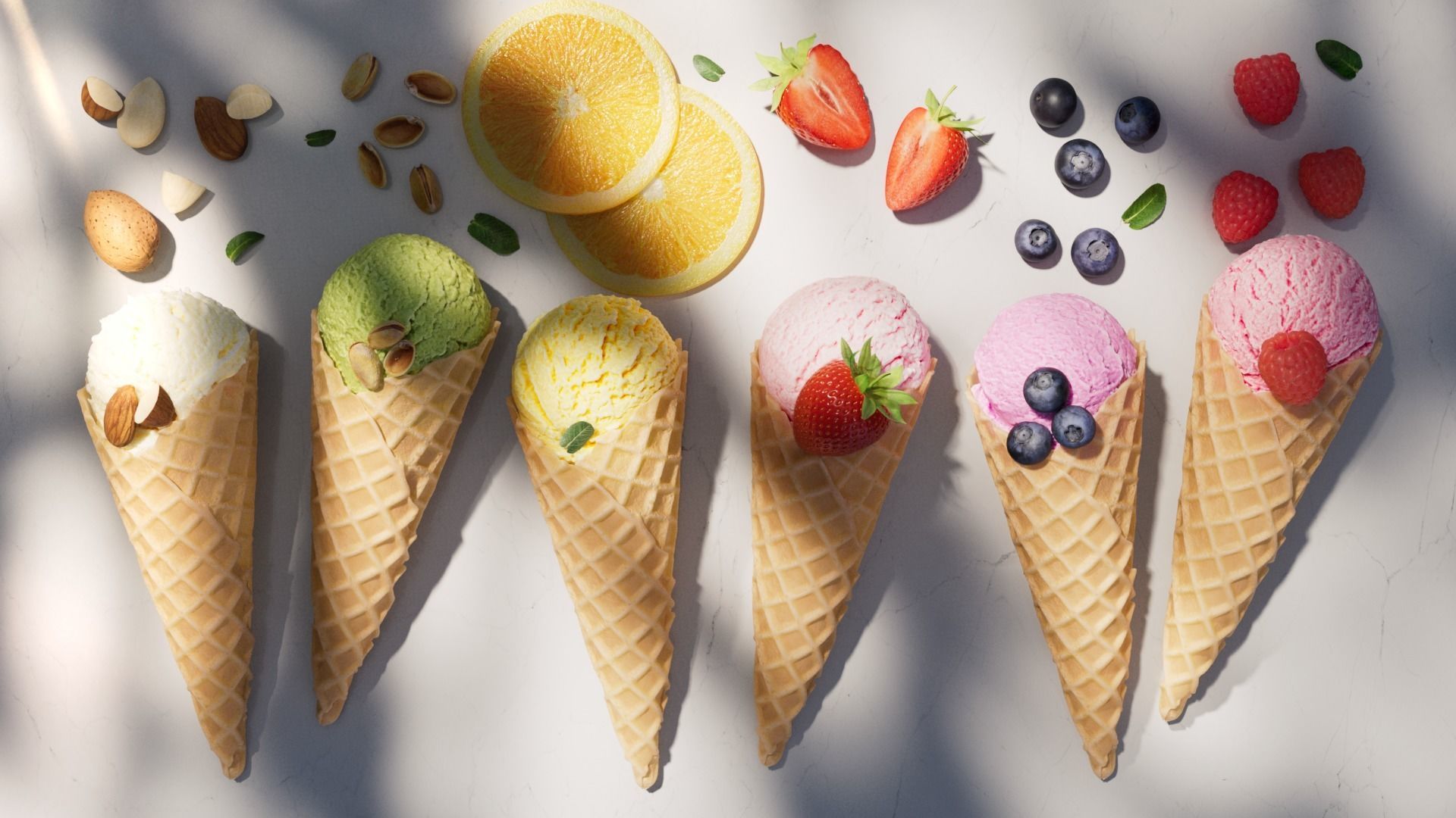 Strawberries Low-poly 3D model_4