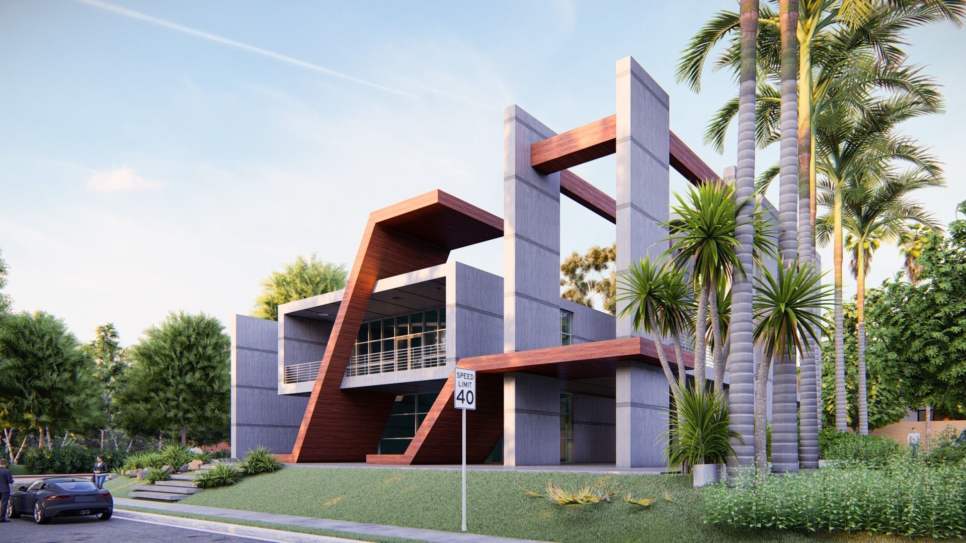 Modern Building N7 3D model_3