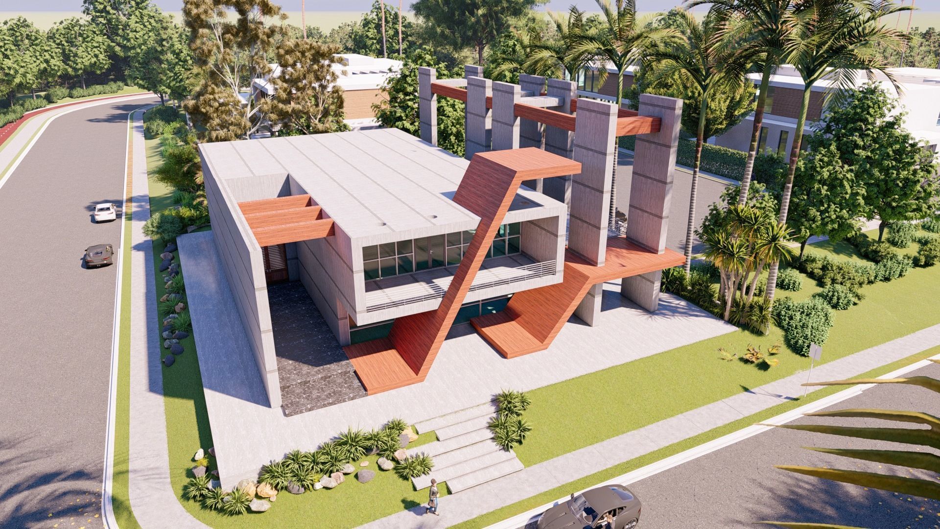 Modern Building N7 3D model_6