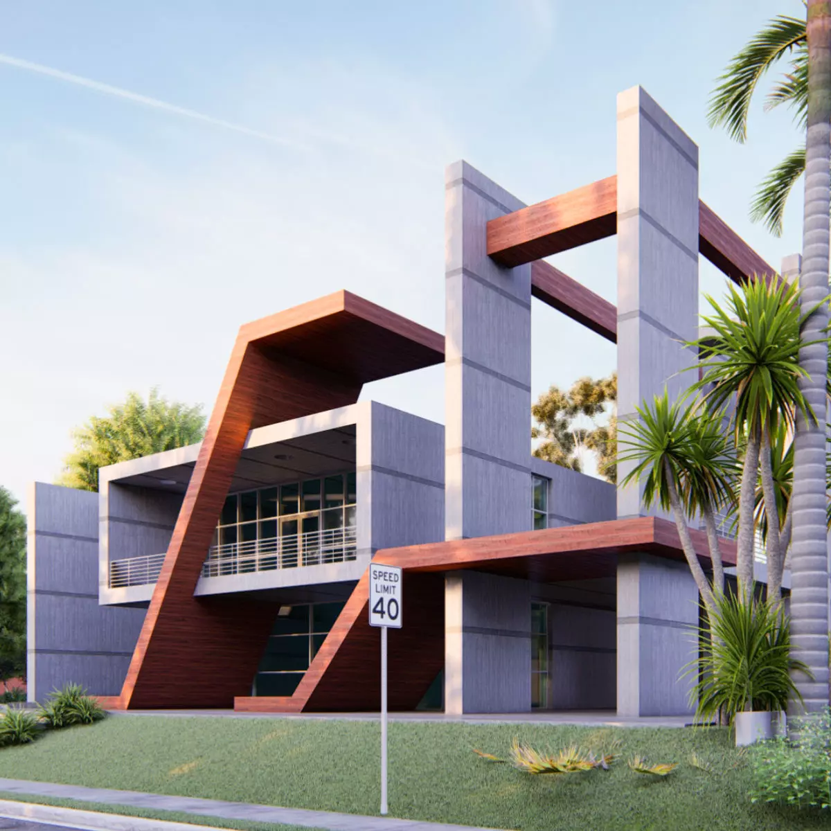 Modern Building N7 3D model_0