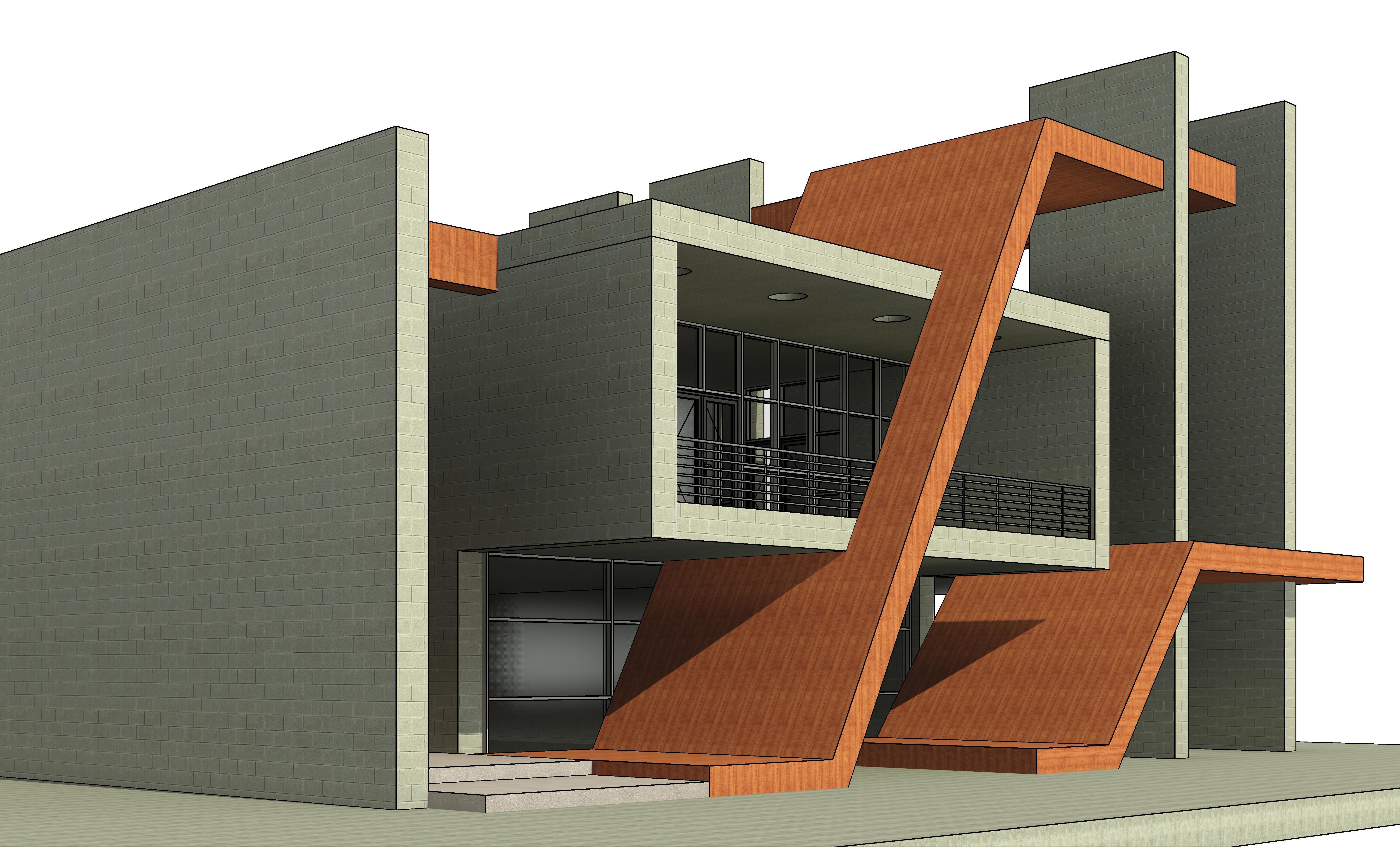 Modern Building N7 3D model_17