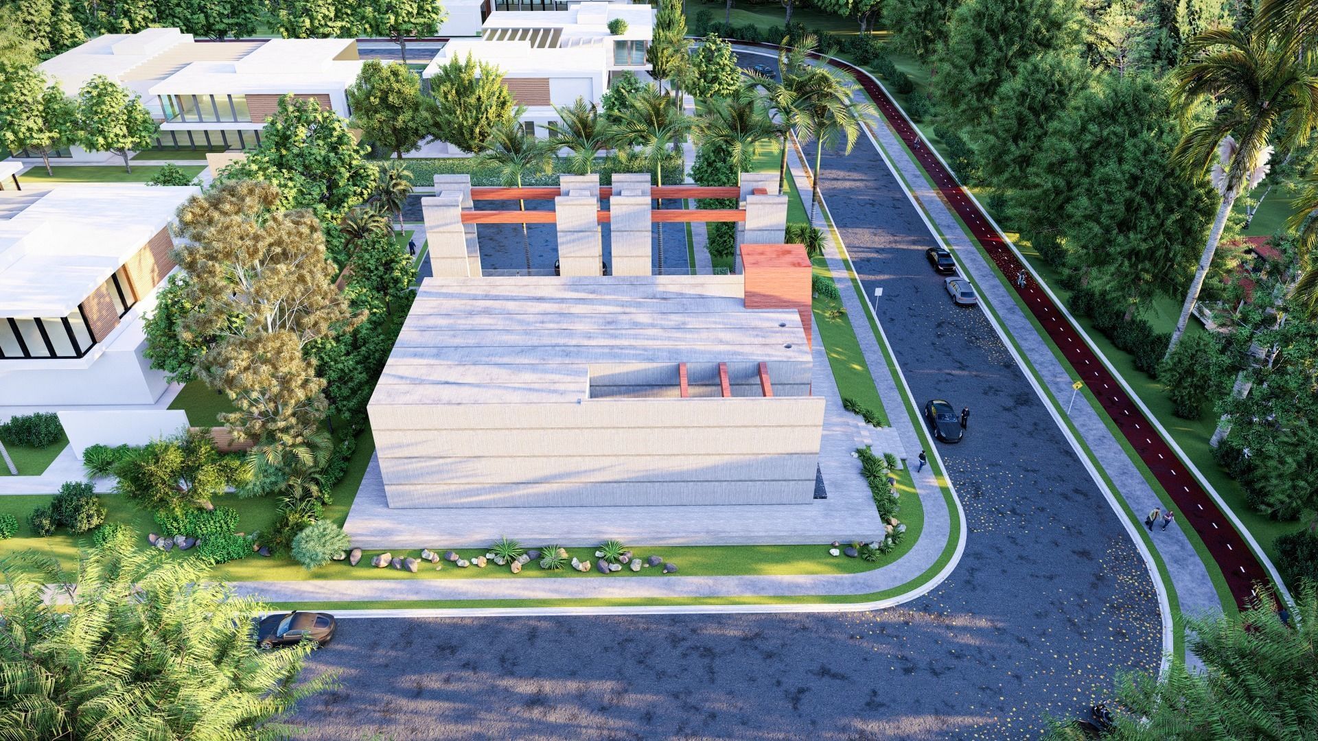 Modern Building N7 3D model_4