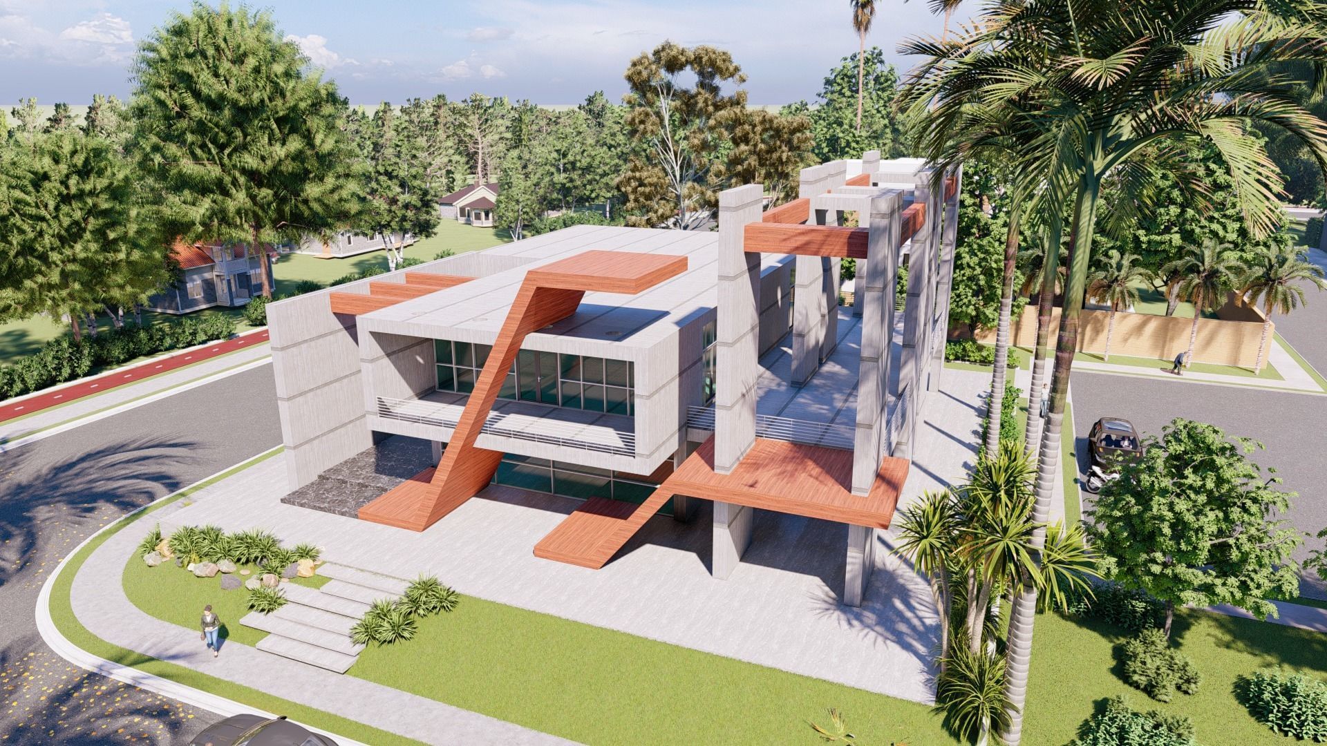 Modern Building N7 3D model_1