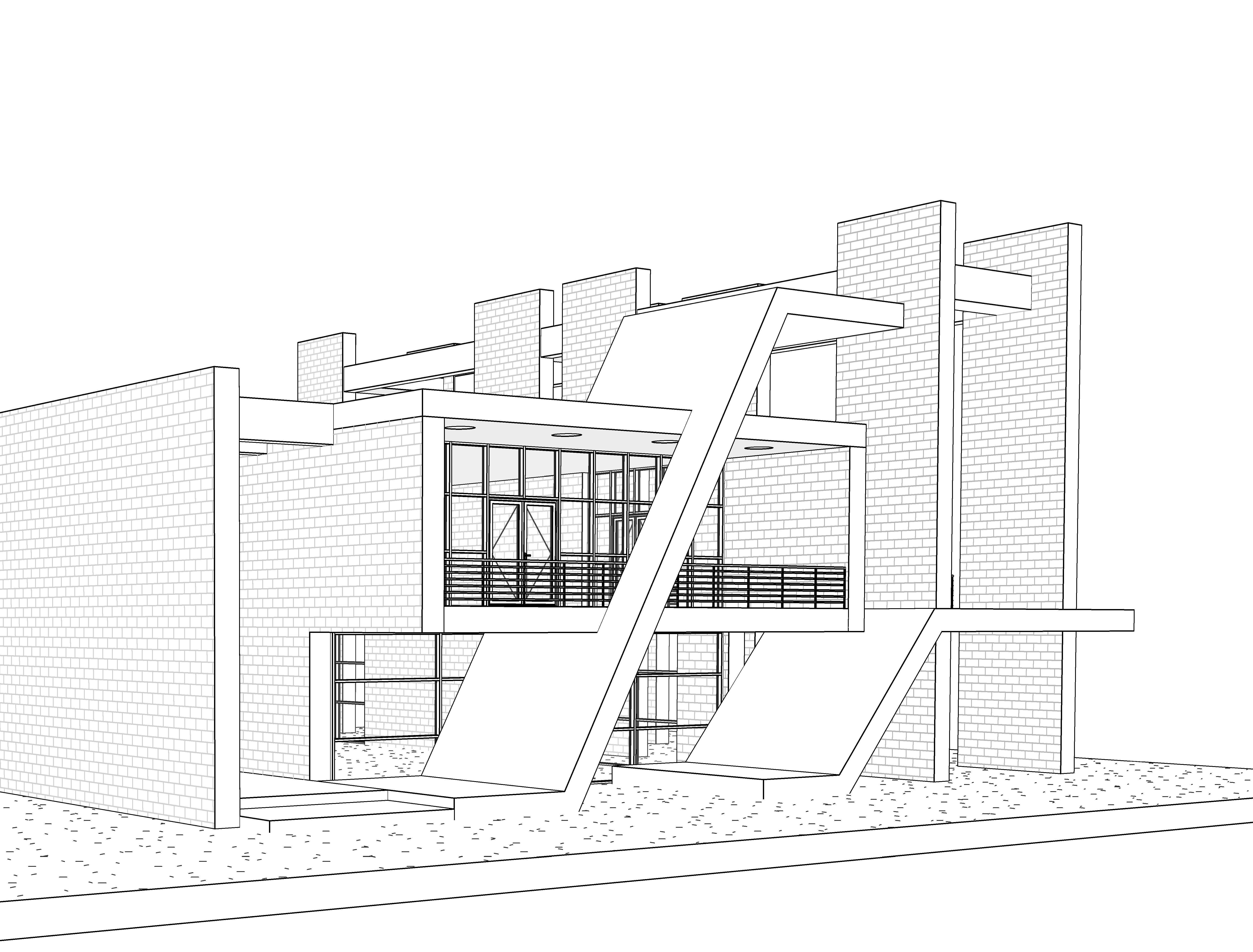 Modern Building N7 3D model_11