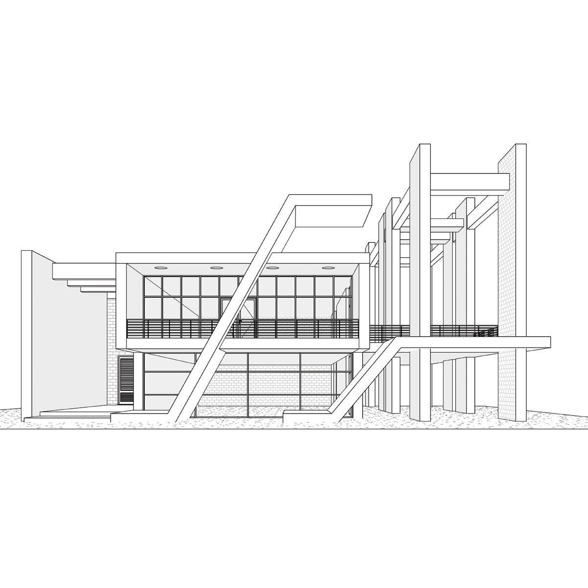 Modern Building N7 3D model_14
