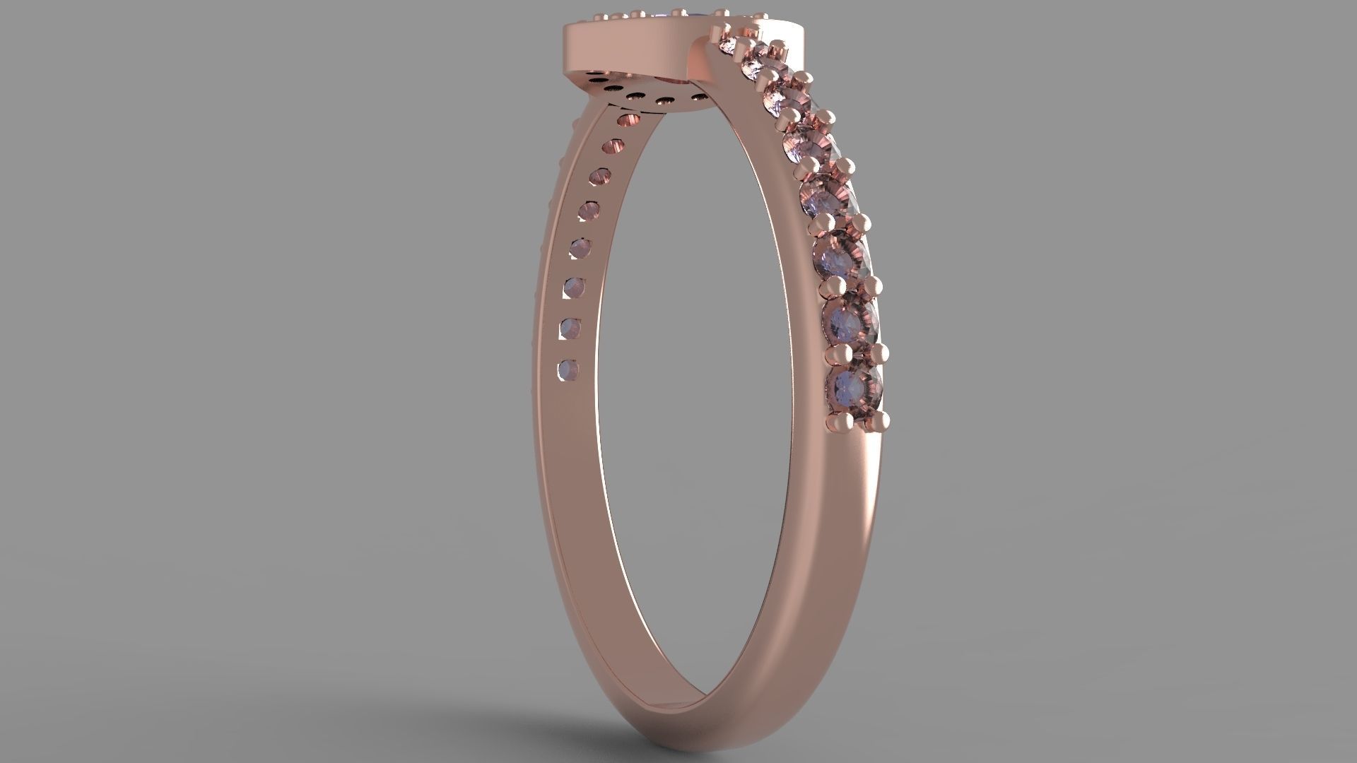 Ring heart Free 3D print model_3